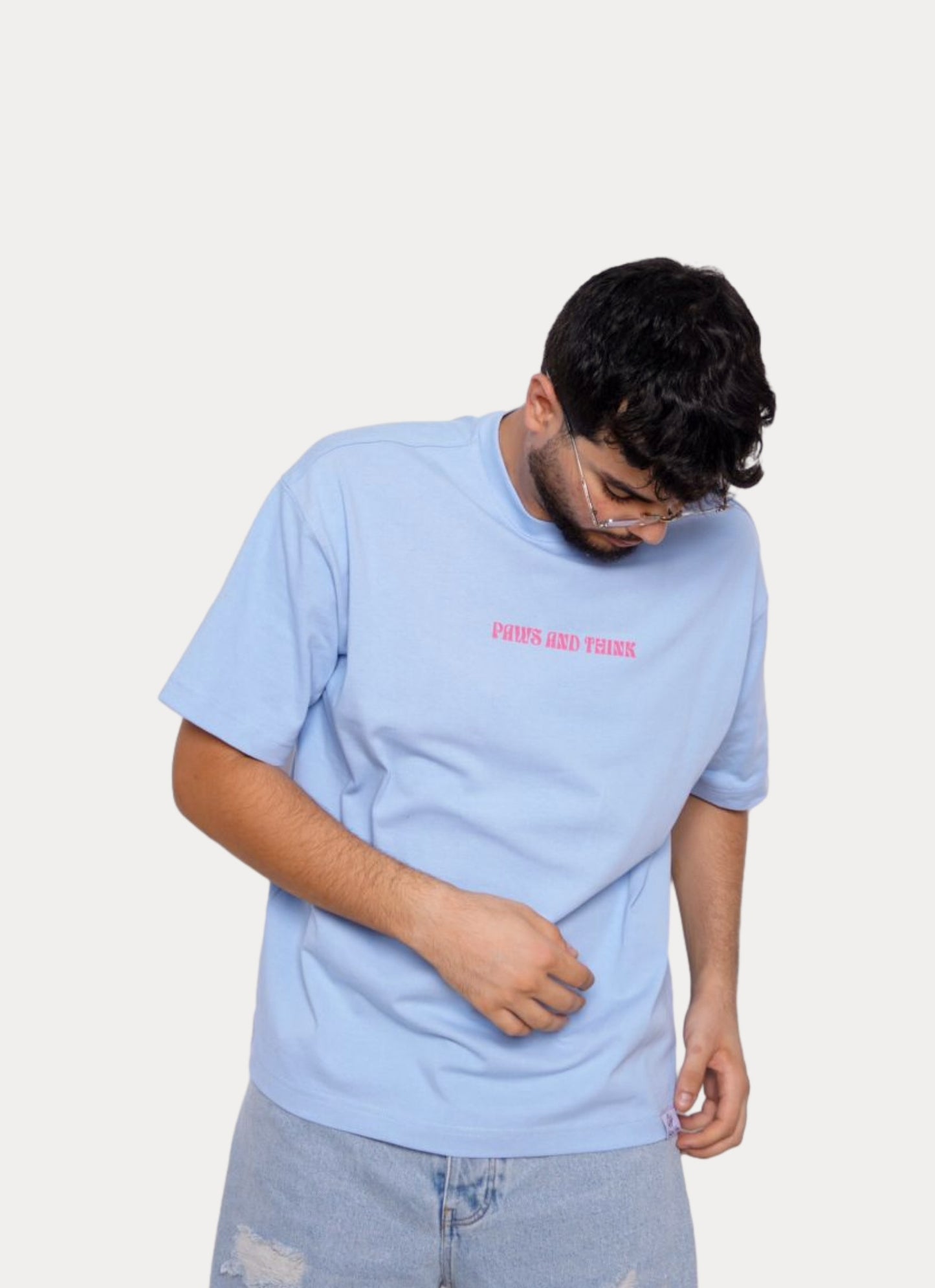 PAWS AND THINK oversize t-shirt - BLEU