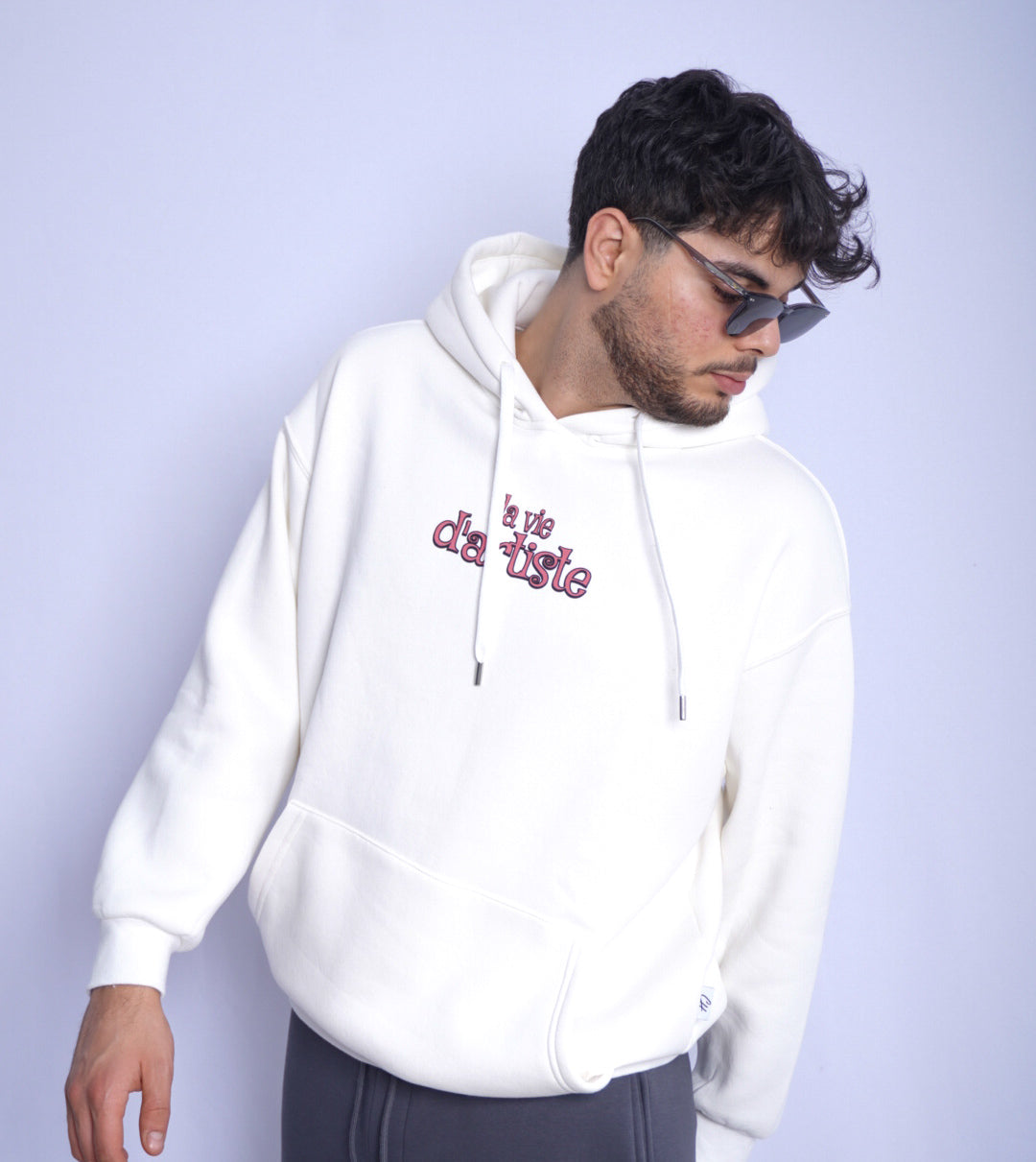 WHITE HOODIE ' LA VIE D'ARTISTE '