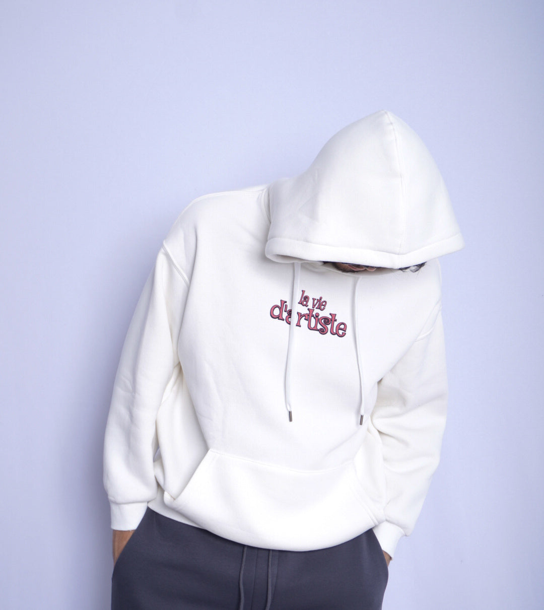 WHITE HOODIE ' LA VIE D'ARTISTE '