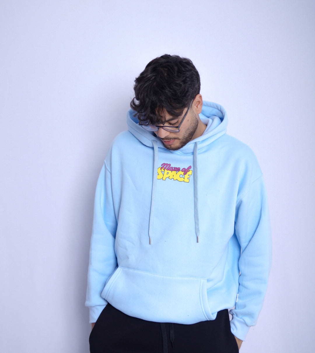 SKY BLEU HOODIE ' MAZE OF SPACE '