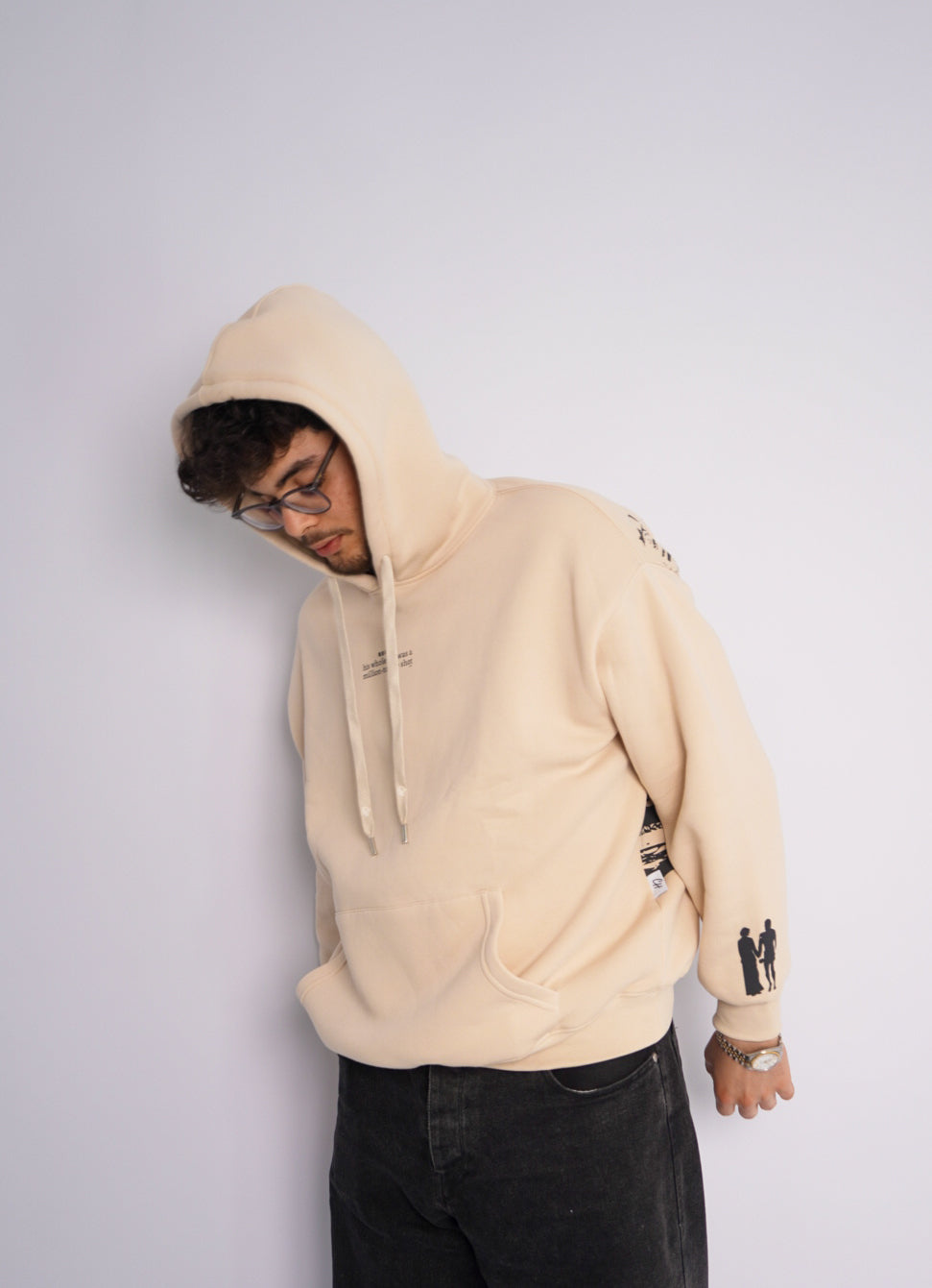 BEIGE HOODIE ' ROCKEY '