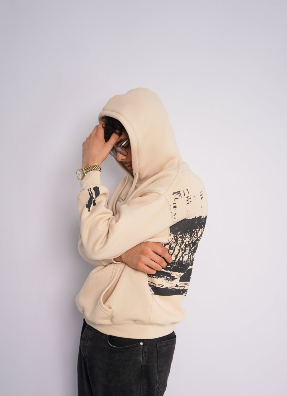 BEIGE HOODIE ' ROCKEY '