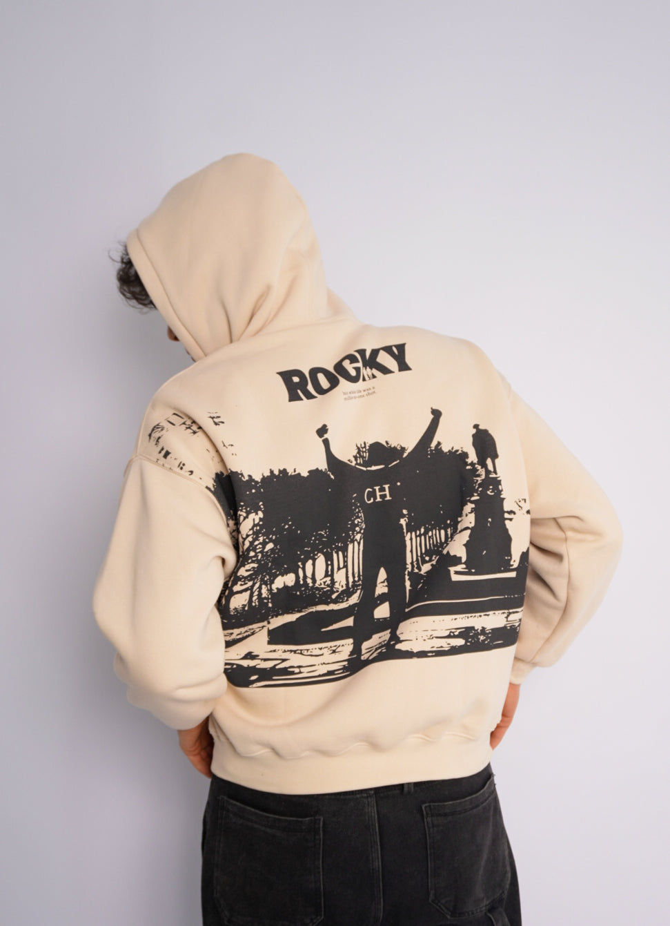 BEIGE HOODIE ' ROCKEY '