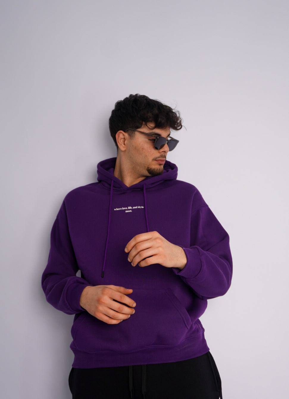 PURPLE HOODIE ' LOVE '