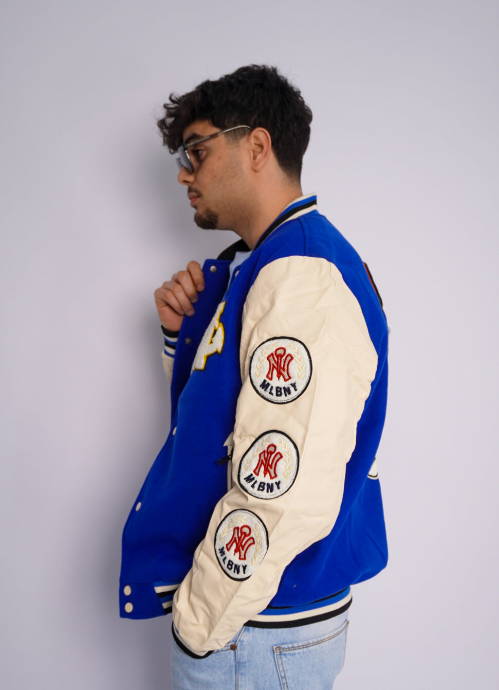 BLEU VARSITY JACKET
