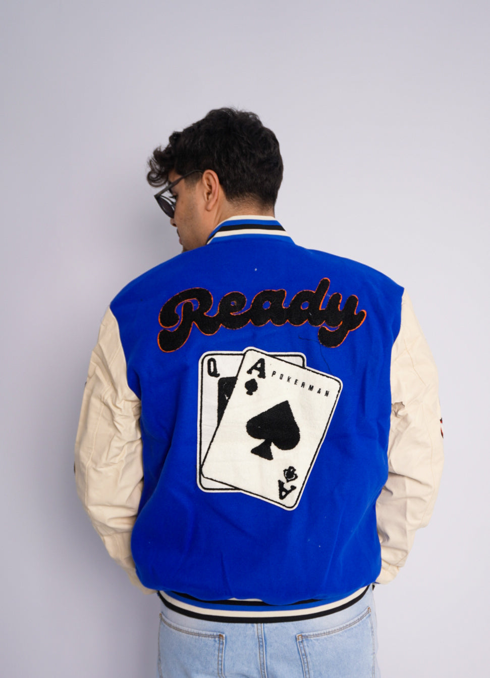 BLEU VARSITY JACKET