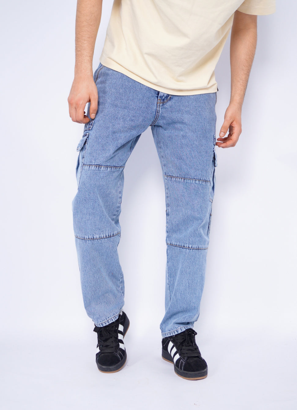 BAGGY CARGO - 01 BLEU JEANS