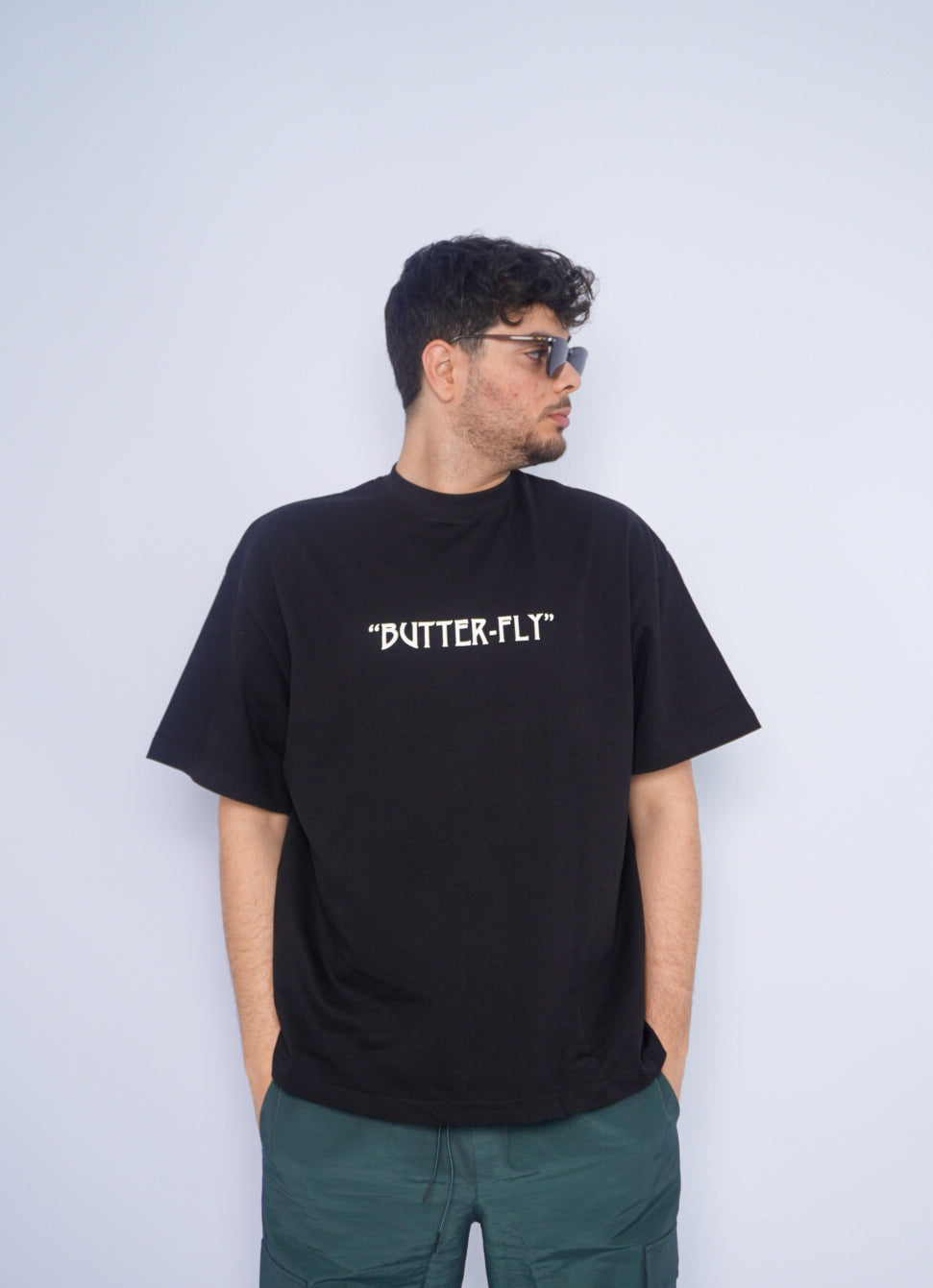 BUTTERFLY oversize t-shirt - BLACK