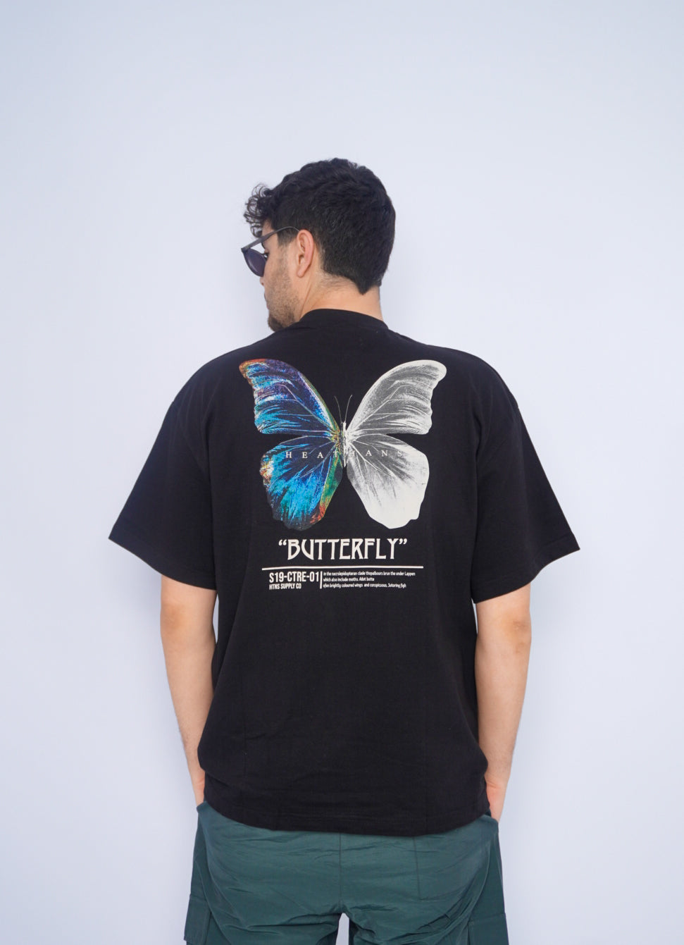 BUTTERFLY oversize t-shirt - BLACK