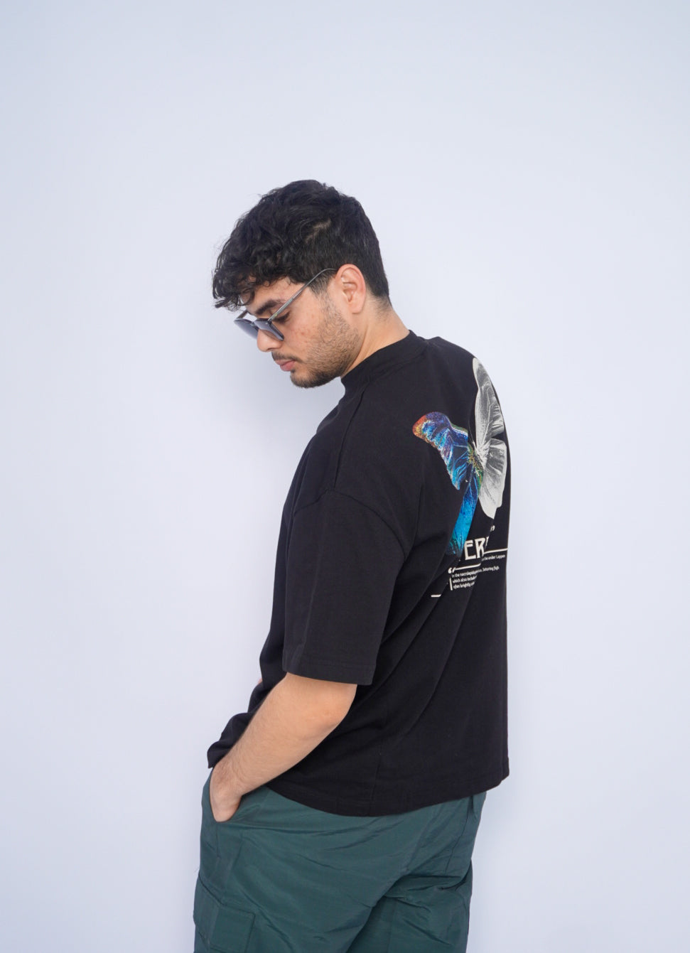 BUTTERFLY oversize t-shirt - BLACK