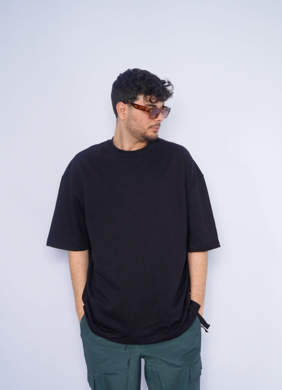 SIMPLE oversize t-shirt - BLACK