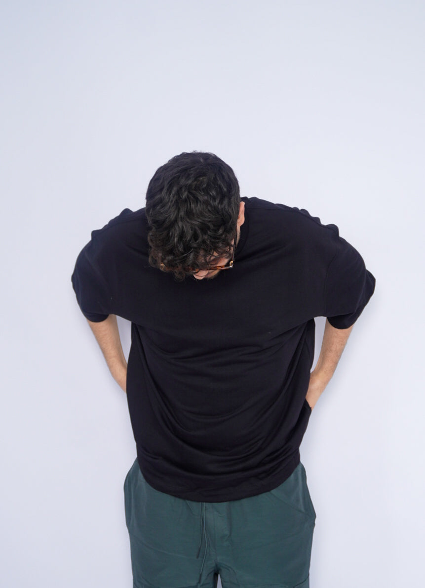SIMPLE oversize t-shirt - BLACK