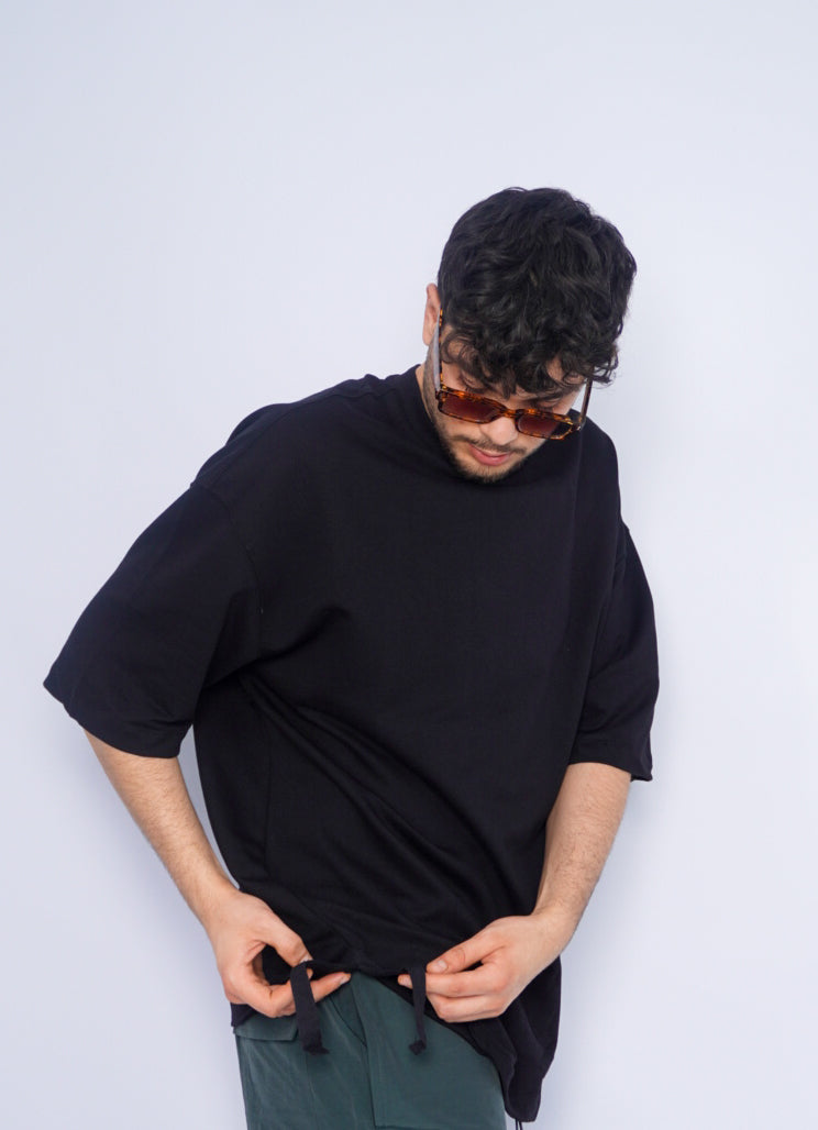 SIMPLE oversize t-shirt - BLACK