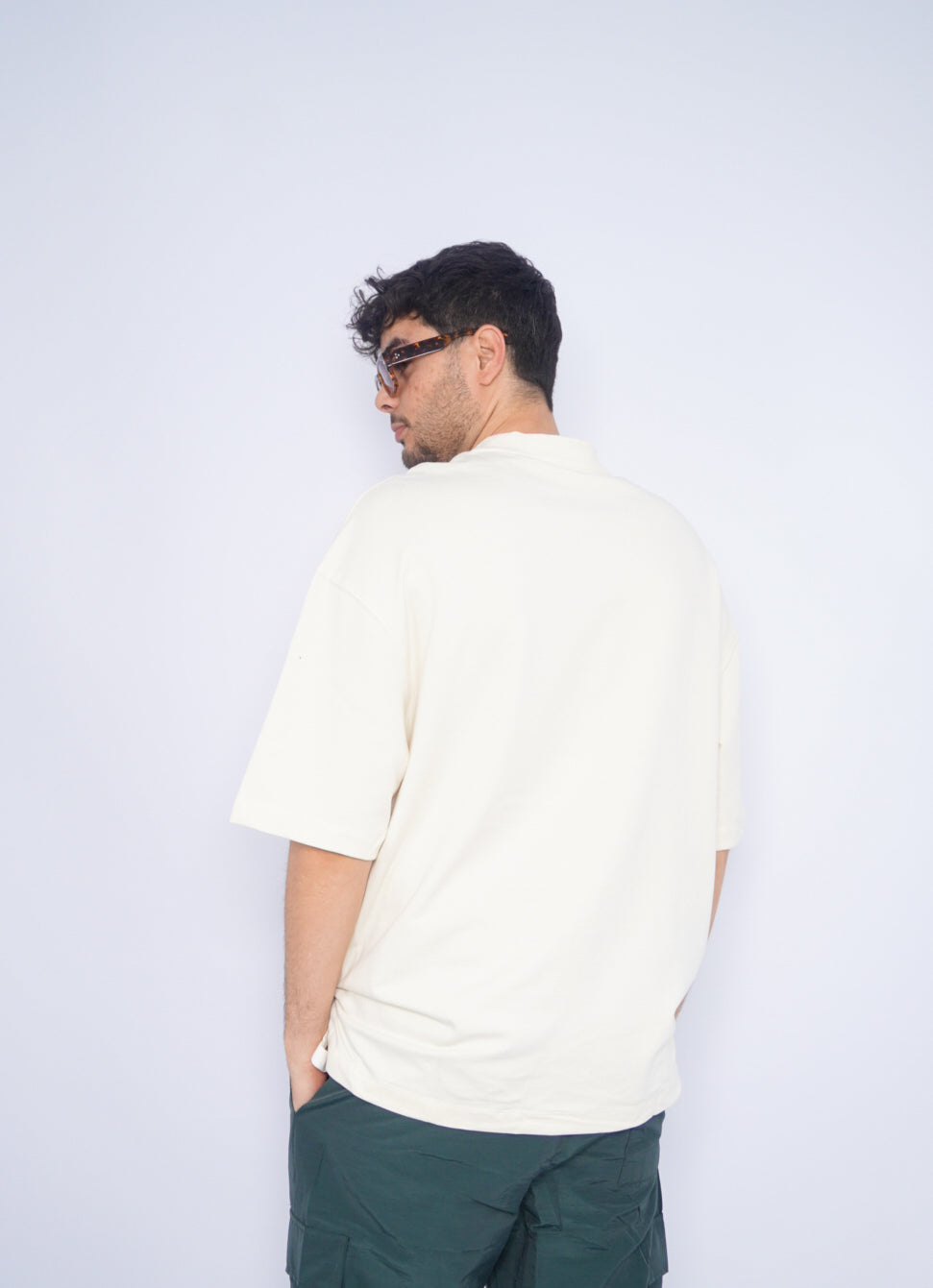 SIMPLE oversize t-shirt - BEIGE
