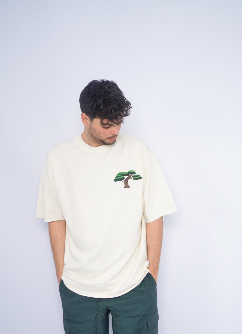 LIFE STYLE oversize t-shirt - BEIGE