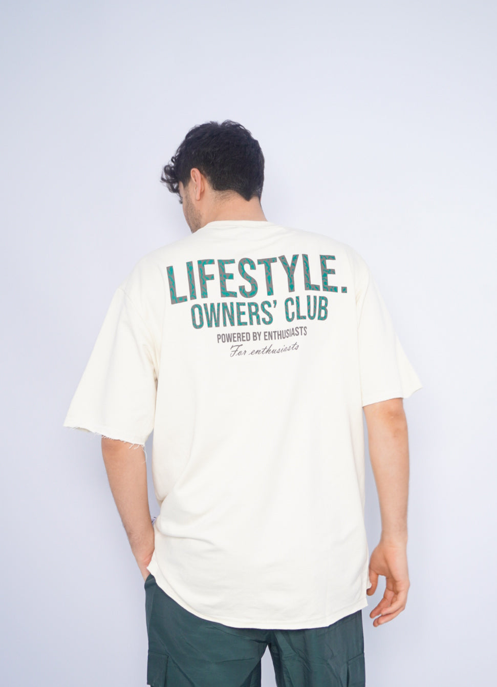 LIFE STYLE oversize t-shirt - BEIGE