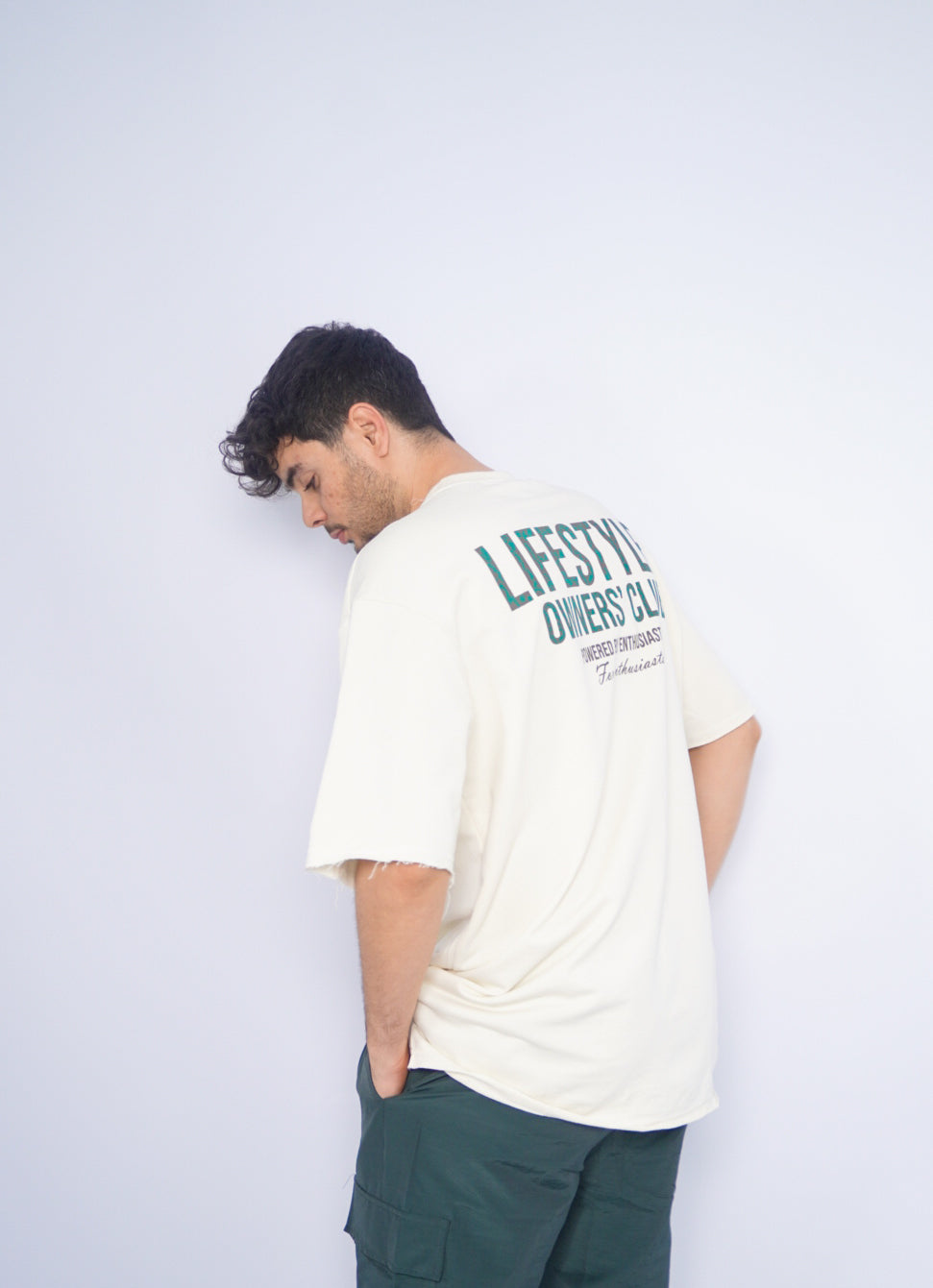 LIFE STYLE oversize t-shirt - BEIGE