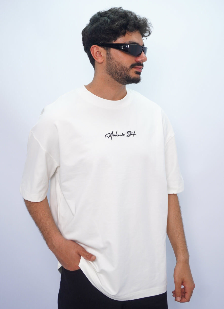 TWO FACE oversize t-shirt - WHITE
