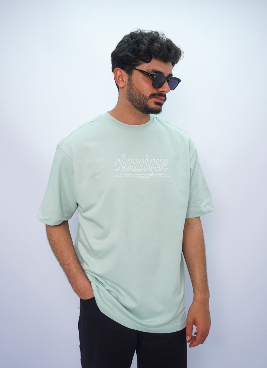 CLASSIQUE oversize t-shirt - GREEN WATER