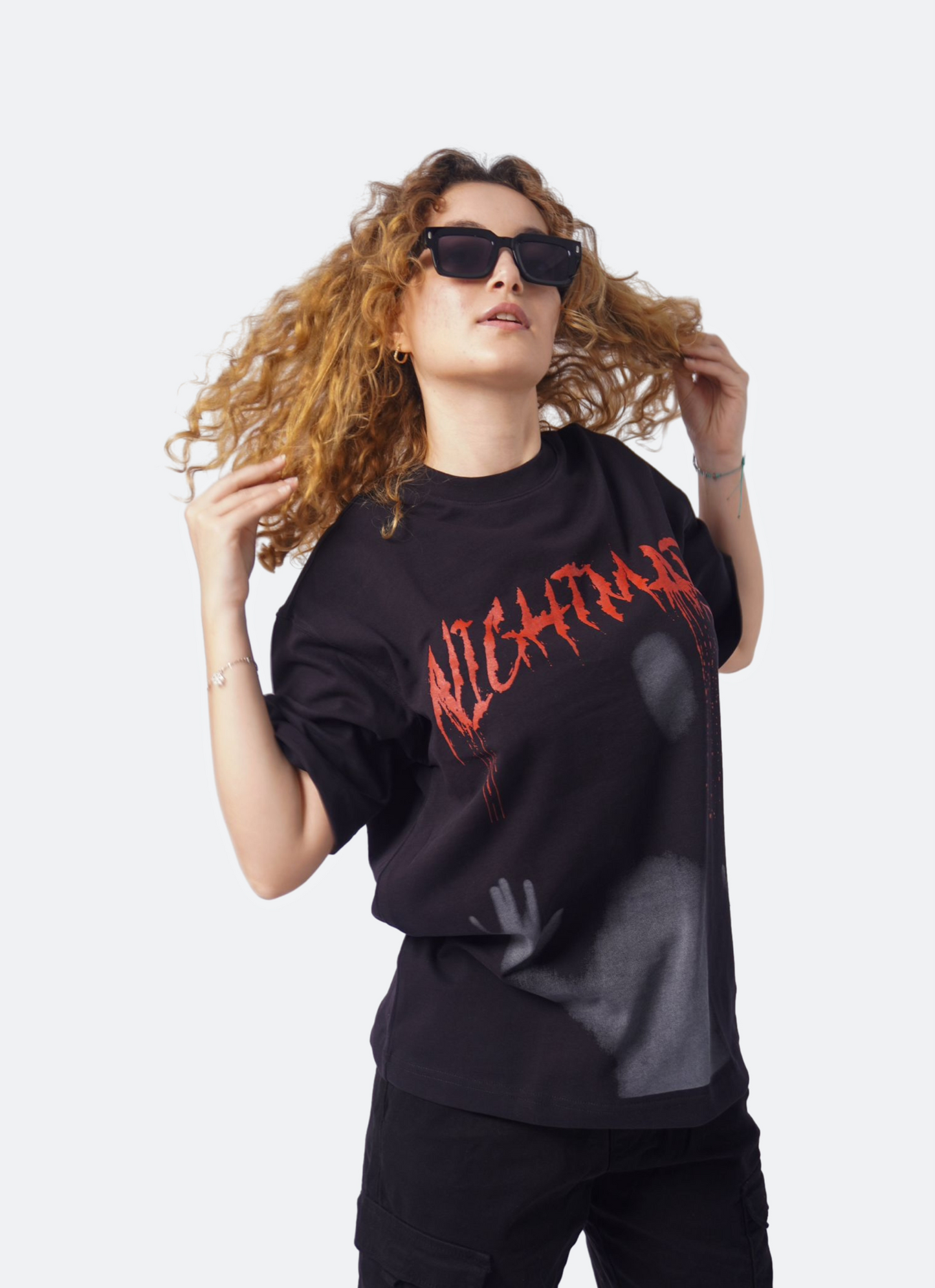 NIGHTMARE V2 oversize t-shirt - BLACK
