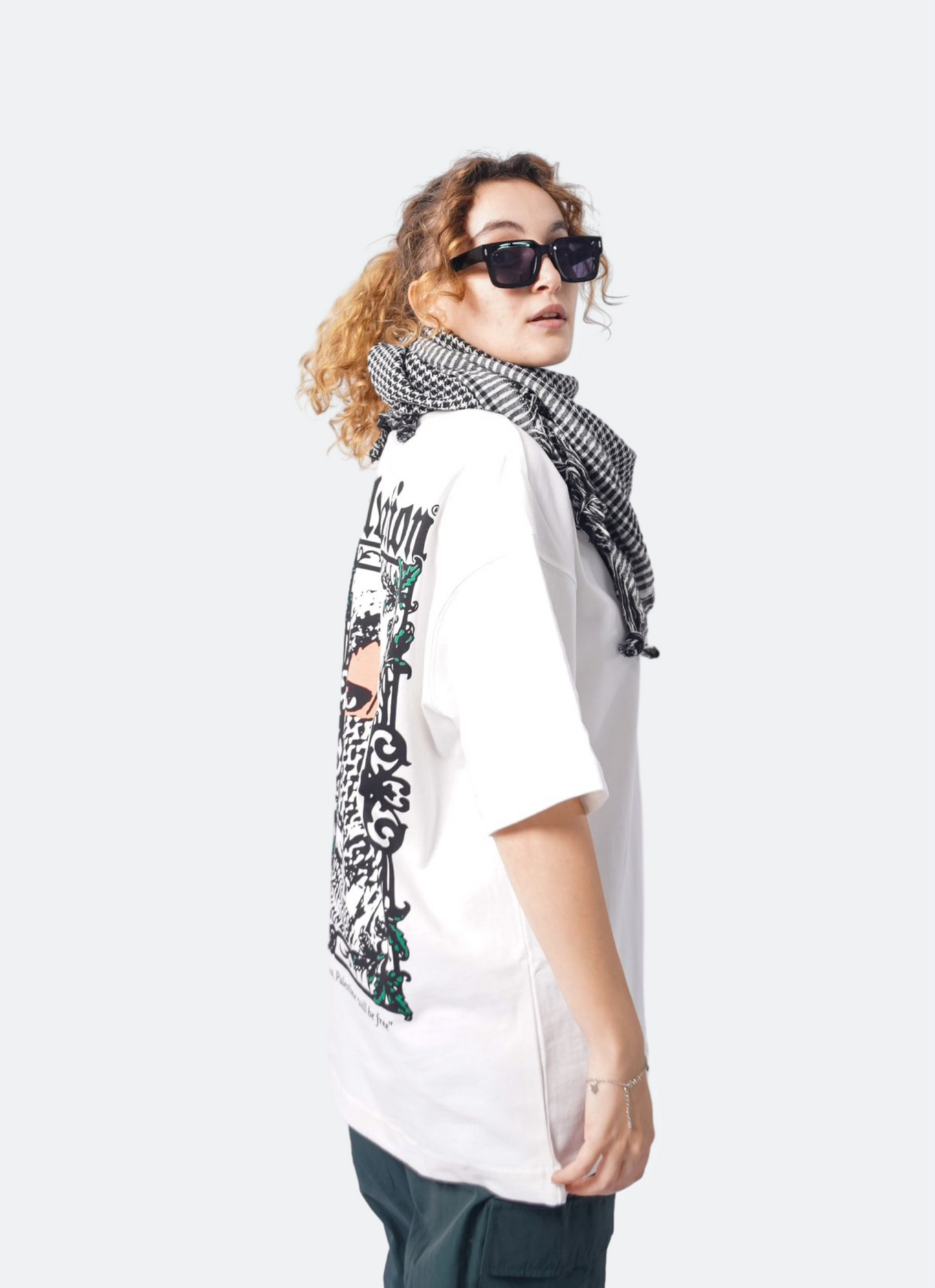 GALUATION oversize t-shirt - WHITE