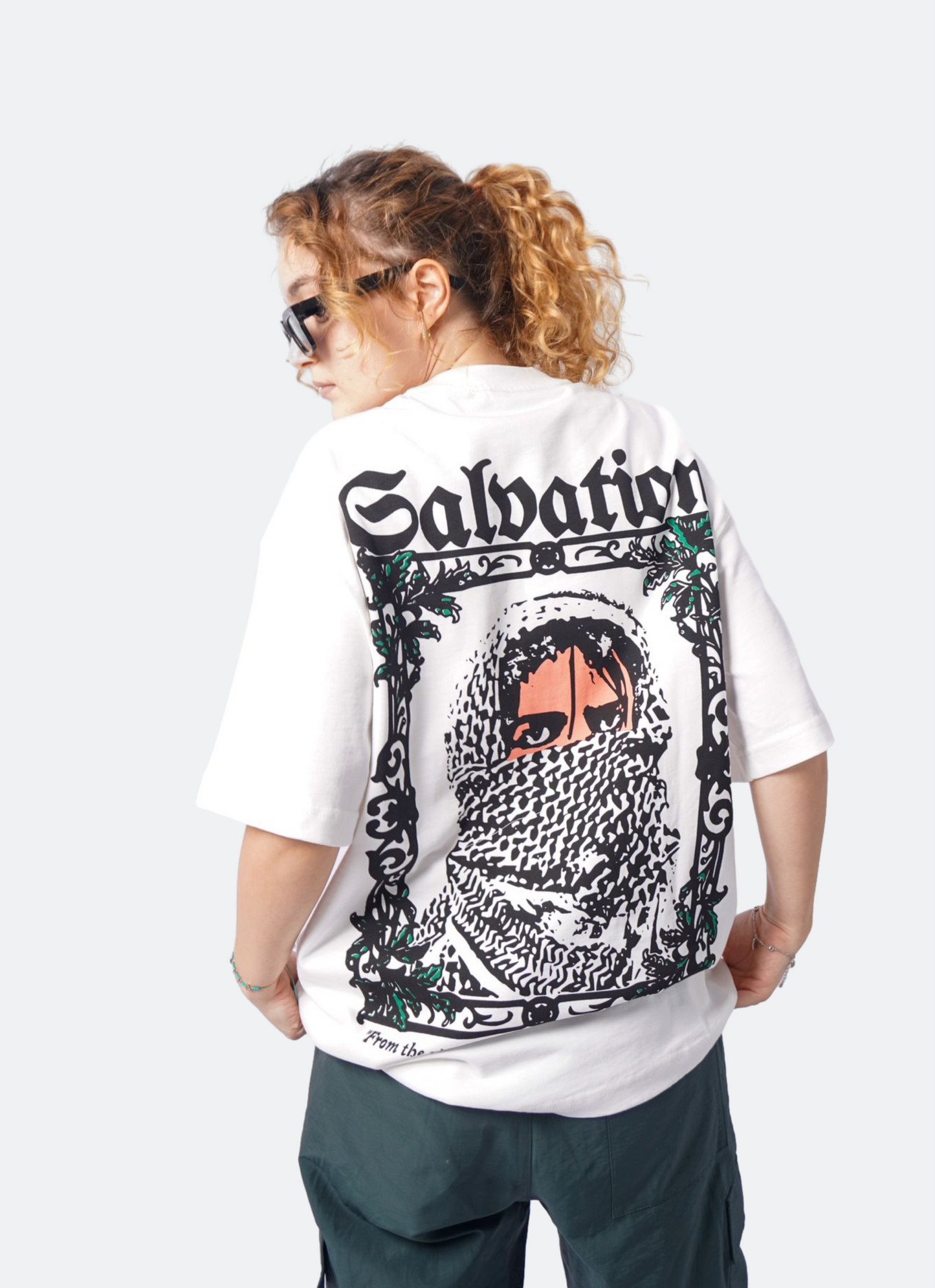 GALUATION oversize t-shirt - WHITE