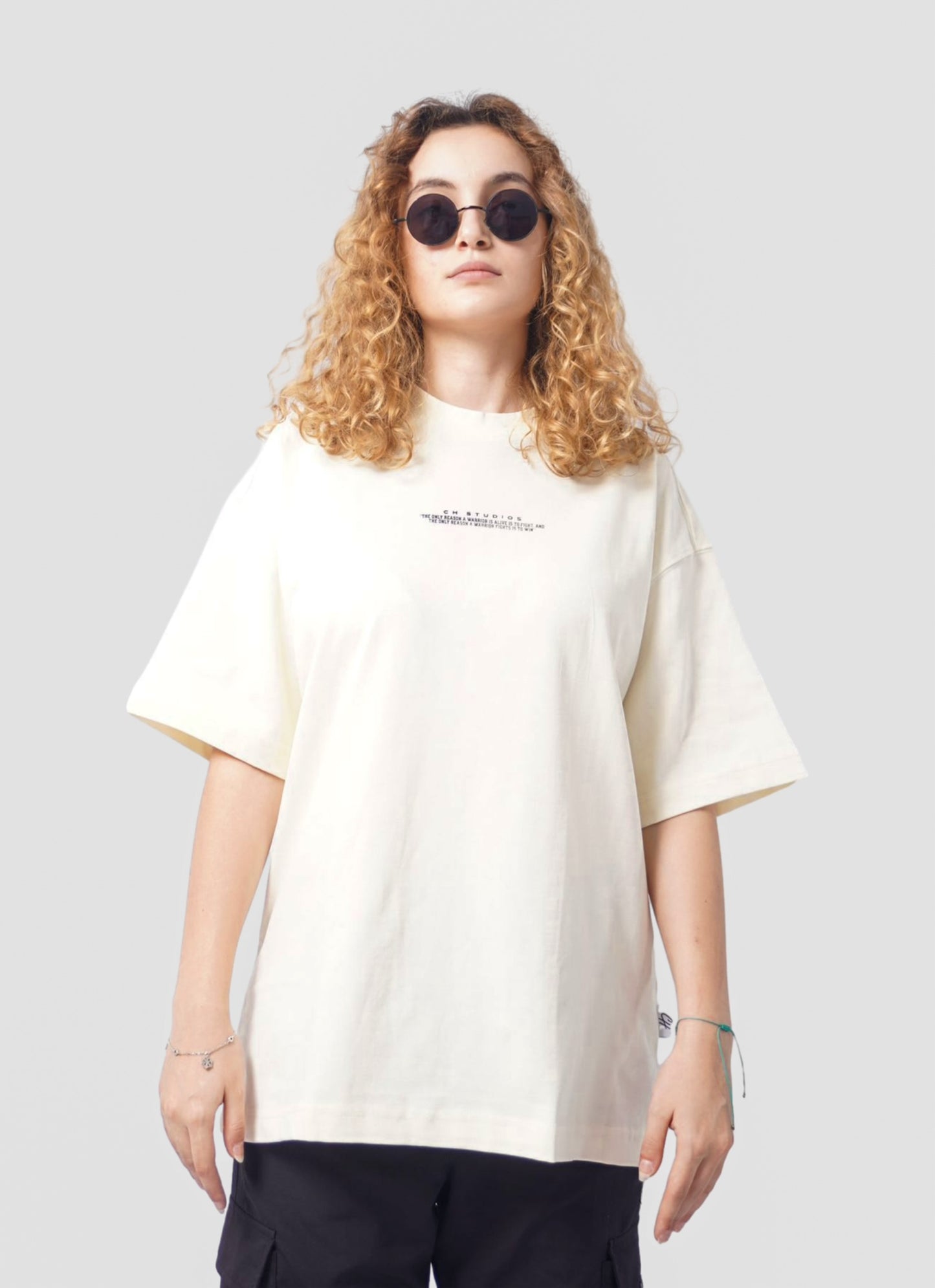 CONQUER oversize t-shirt - BEIGE