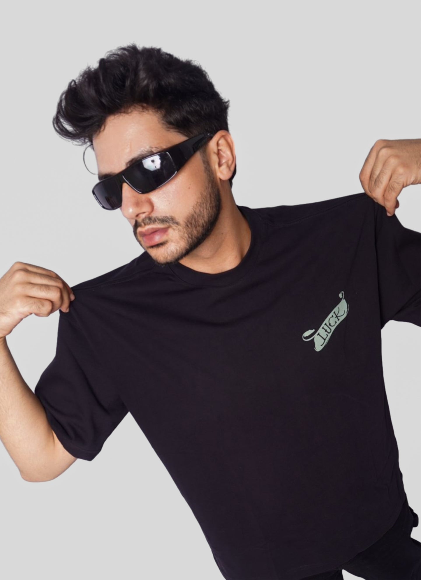 LUCK oversize t-shirt - BLACK