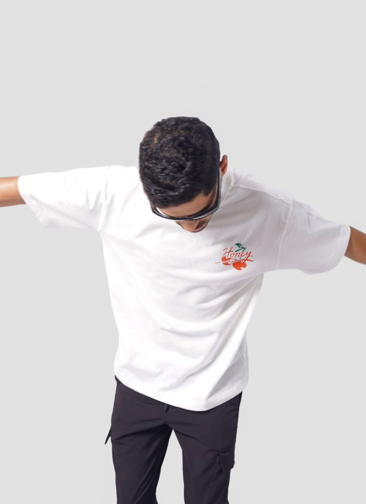HONEY oversize t-shirt - WHITE