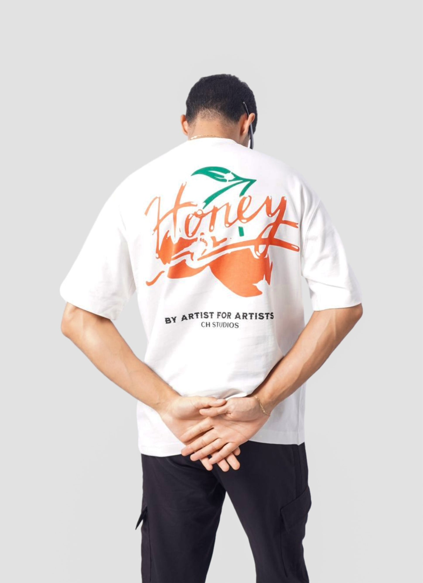 HONEY oversize t-shirt - WHITE