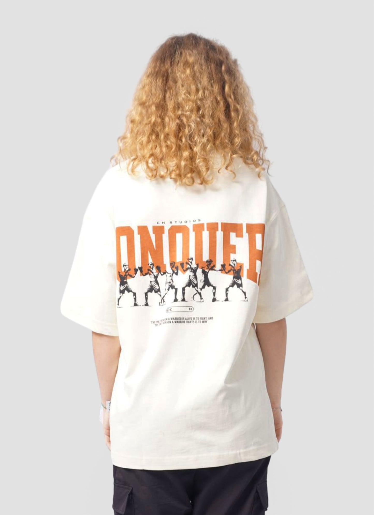 CONQUER oversize t-shirt - BEIGE