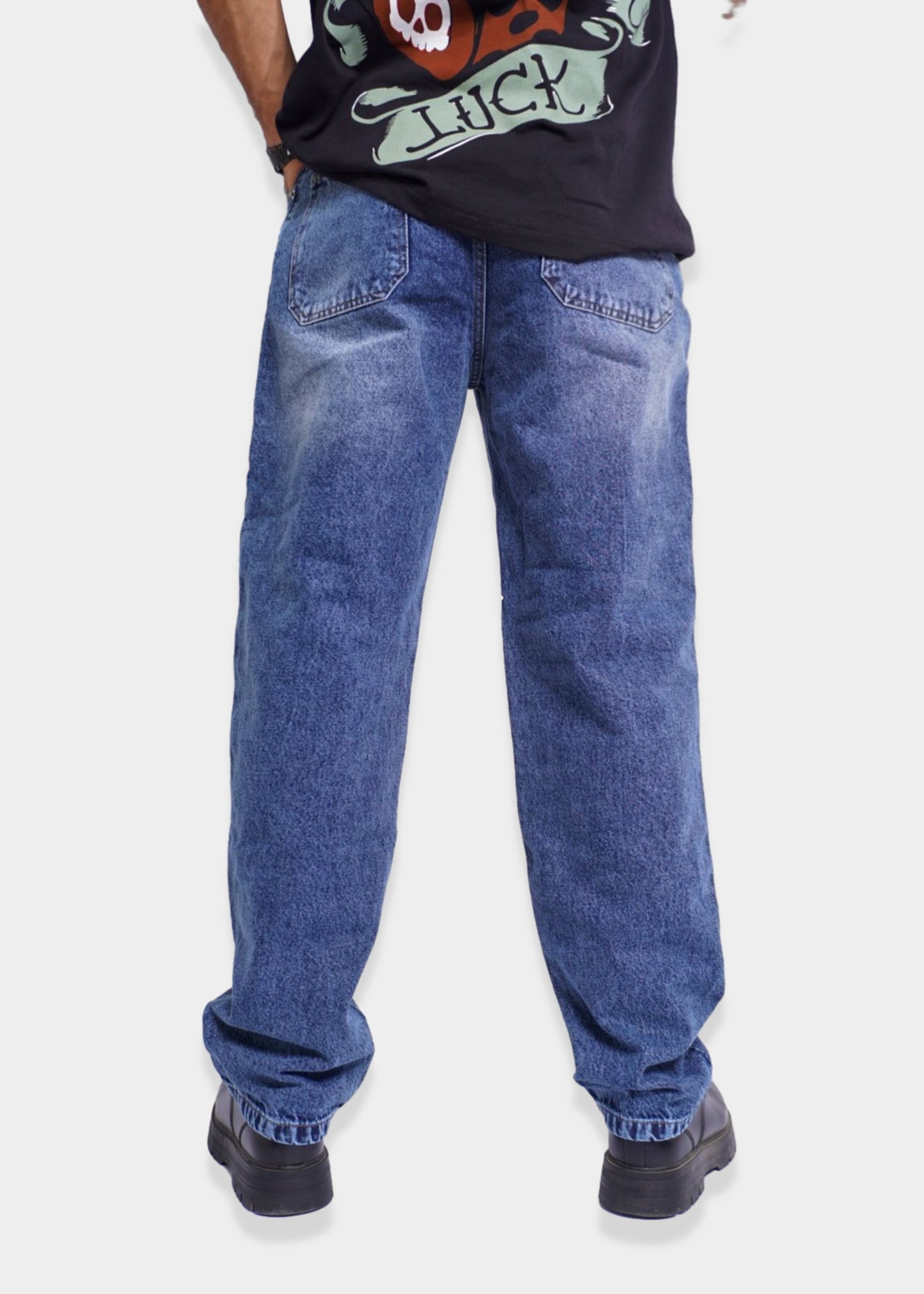 SIMPLE BAGGY JEANS - NAVY BLEU
