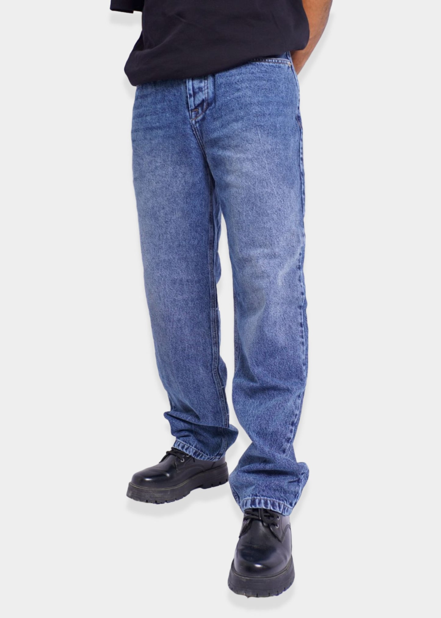 SIMPLE BAGGY JEANS - NAVY BLEU