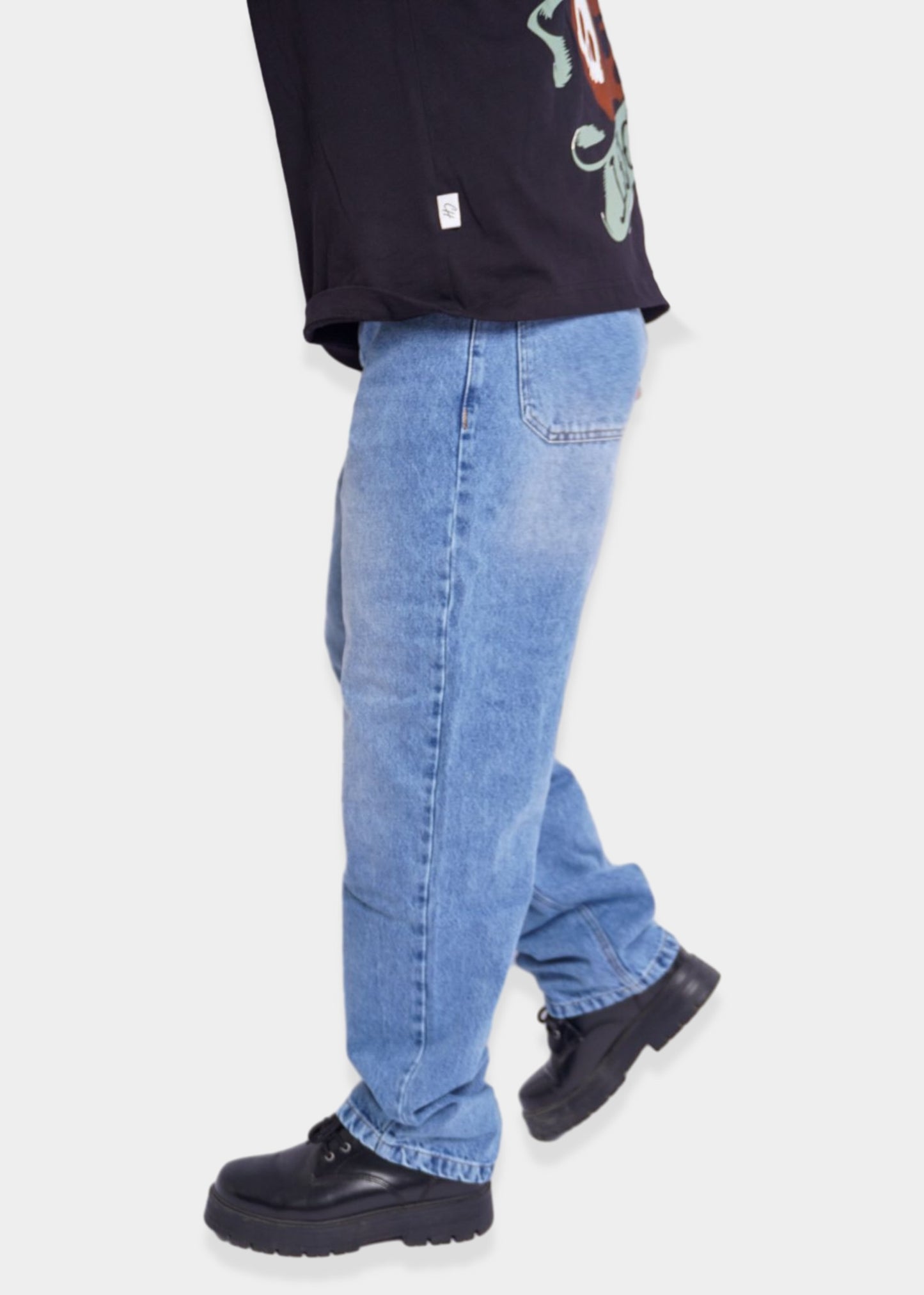 SIMPLE BAGGY JEANS - MEDIUM BLEU