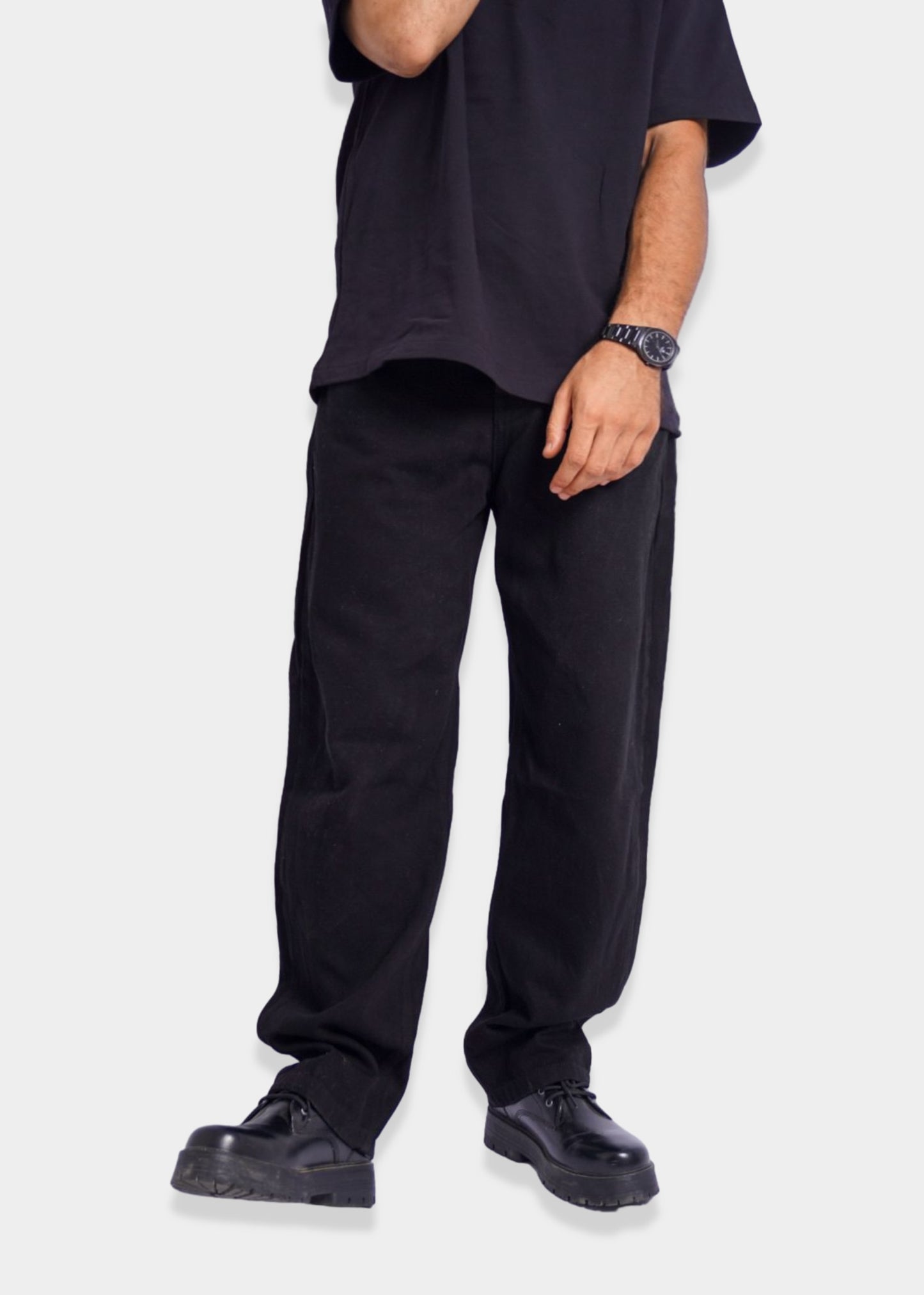 SIMPLE BAGGY JEANS - BLACK