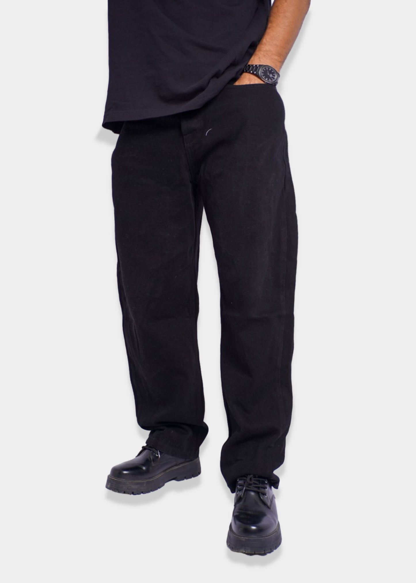 SIMPLE BAGGY JEANS - BLACK