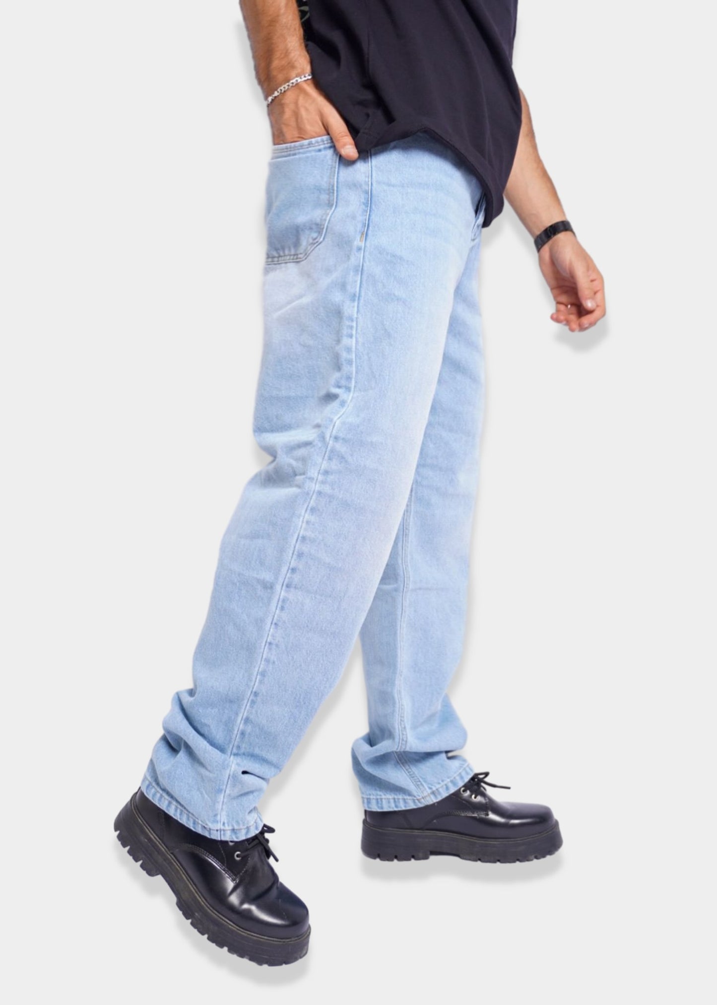 SIMPLE BAGGY JEANS - BLEU CLAIR