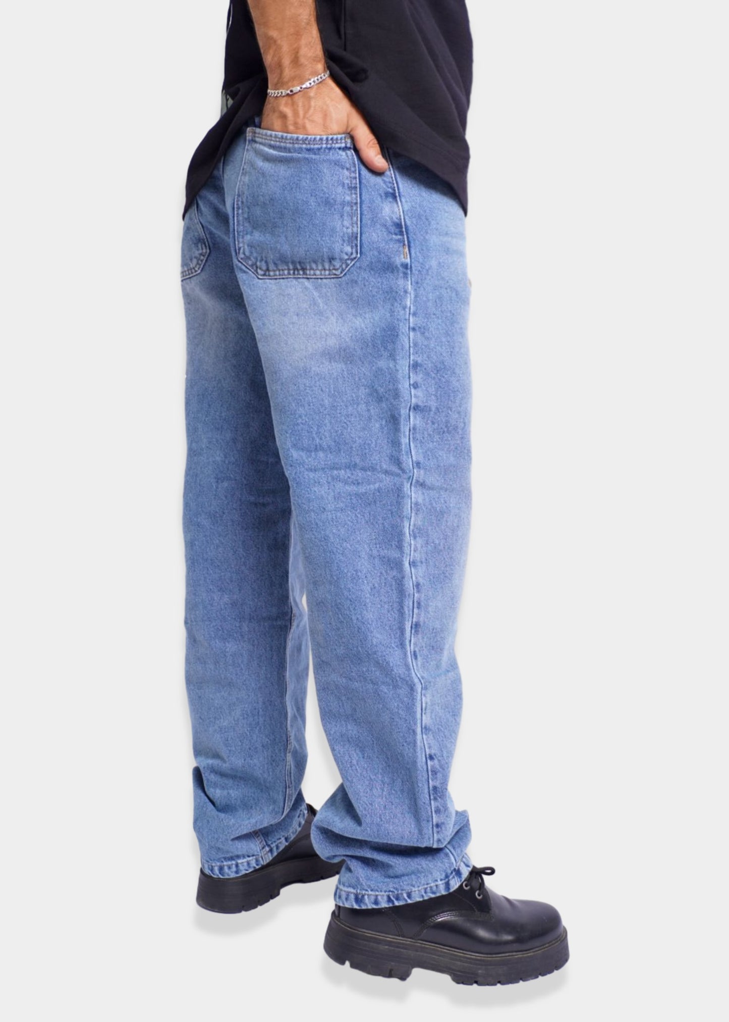 SIMPLE BAGGY JEANS - MEDIUM BLEU