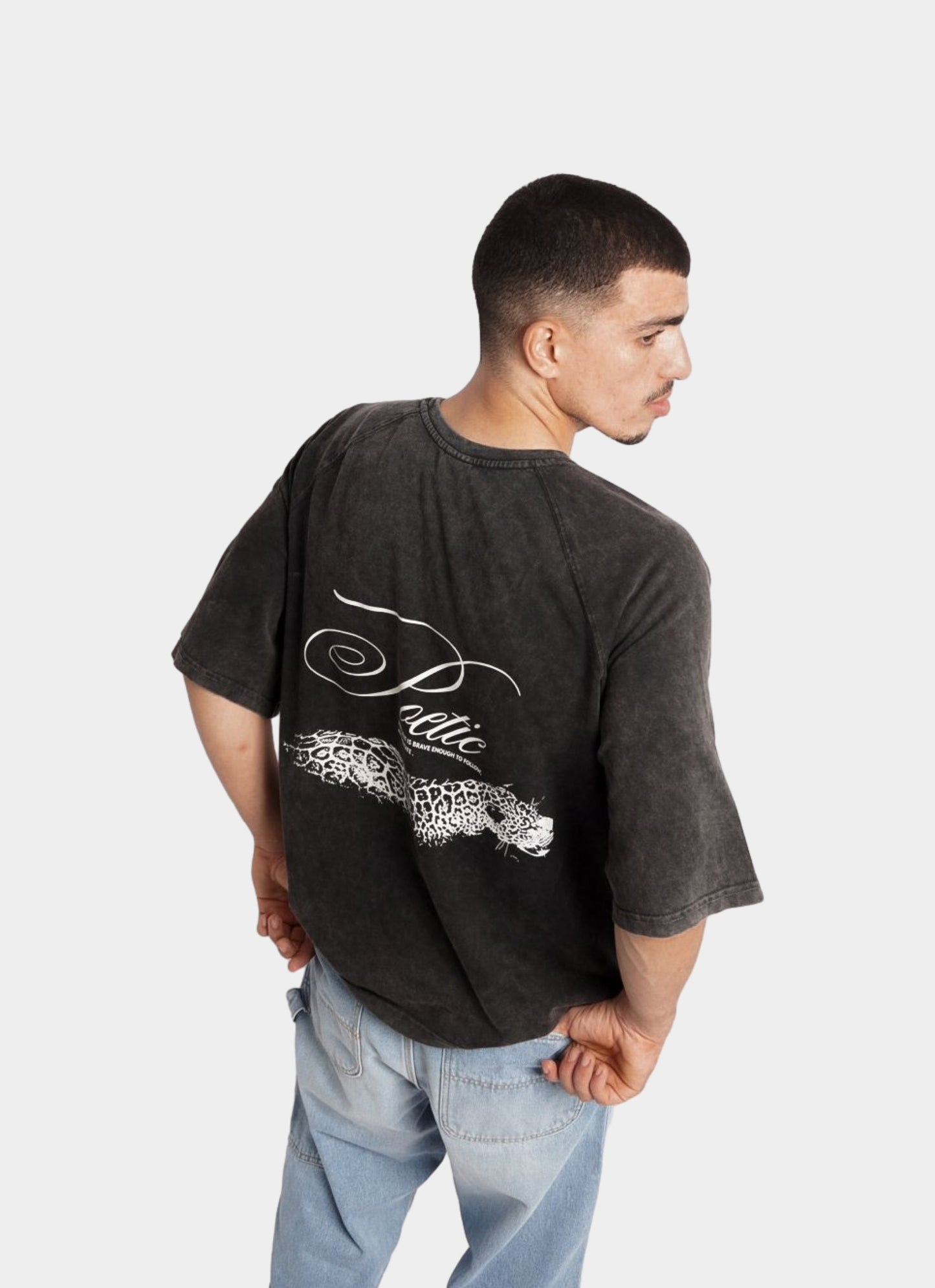POETIC oversize t-shirt - WASHED BLACK