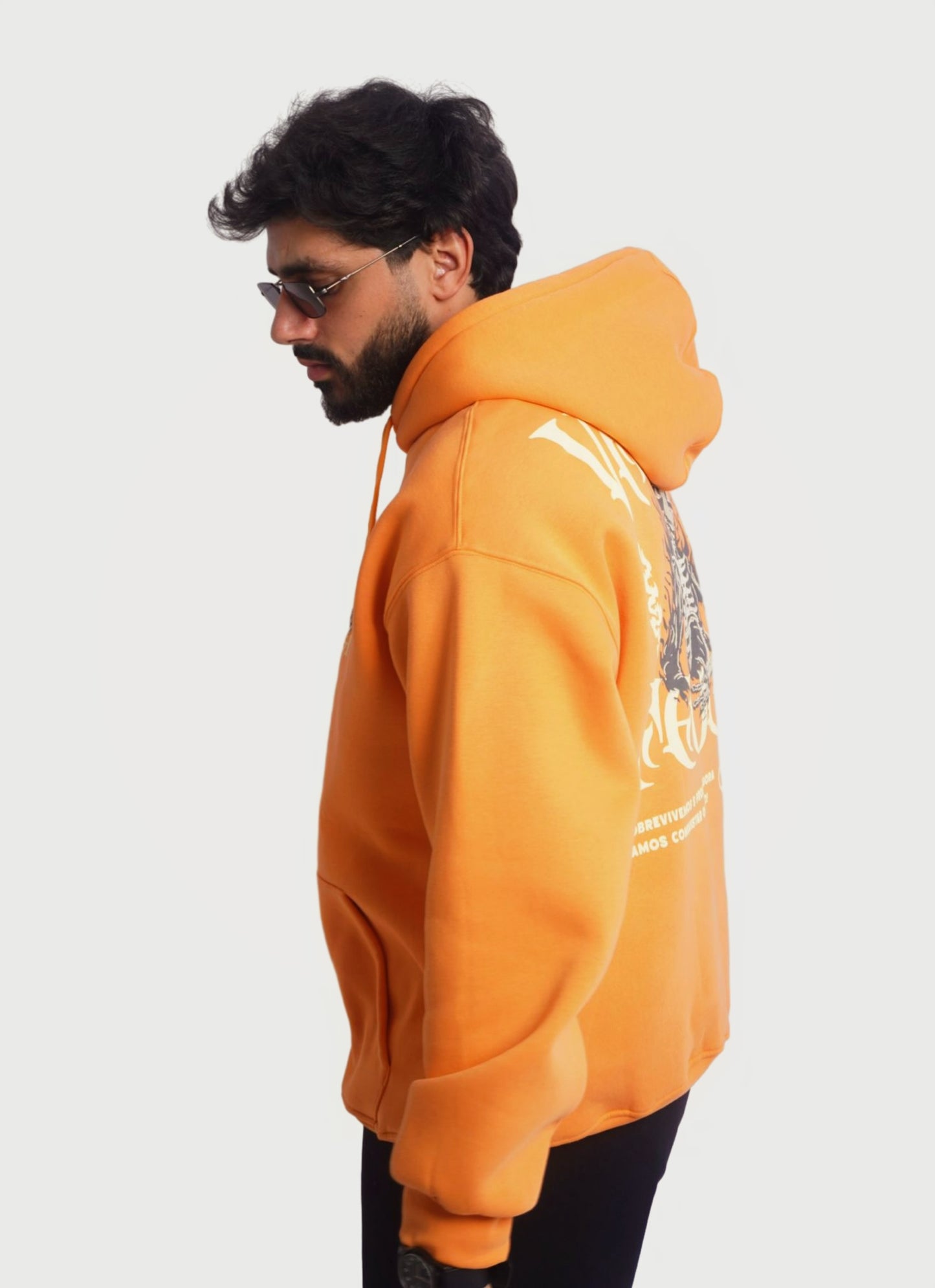 SOFT ORANGE HOODIE ' VAMOS FEUGO '
