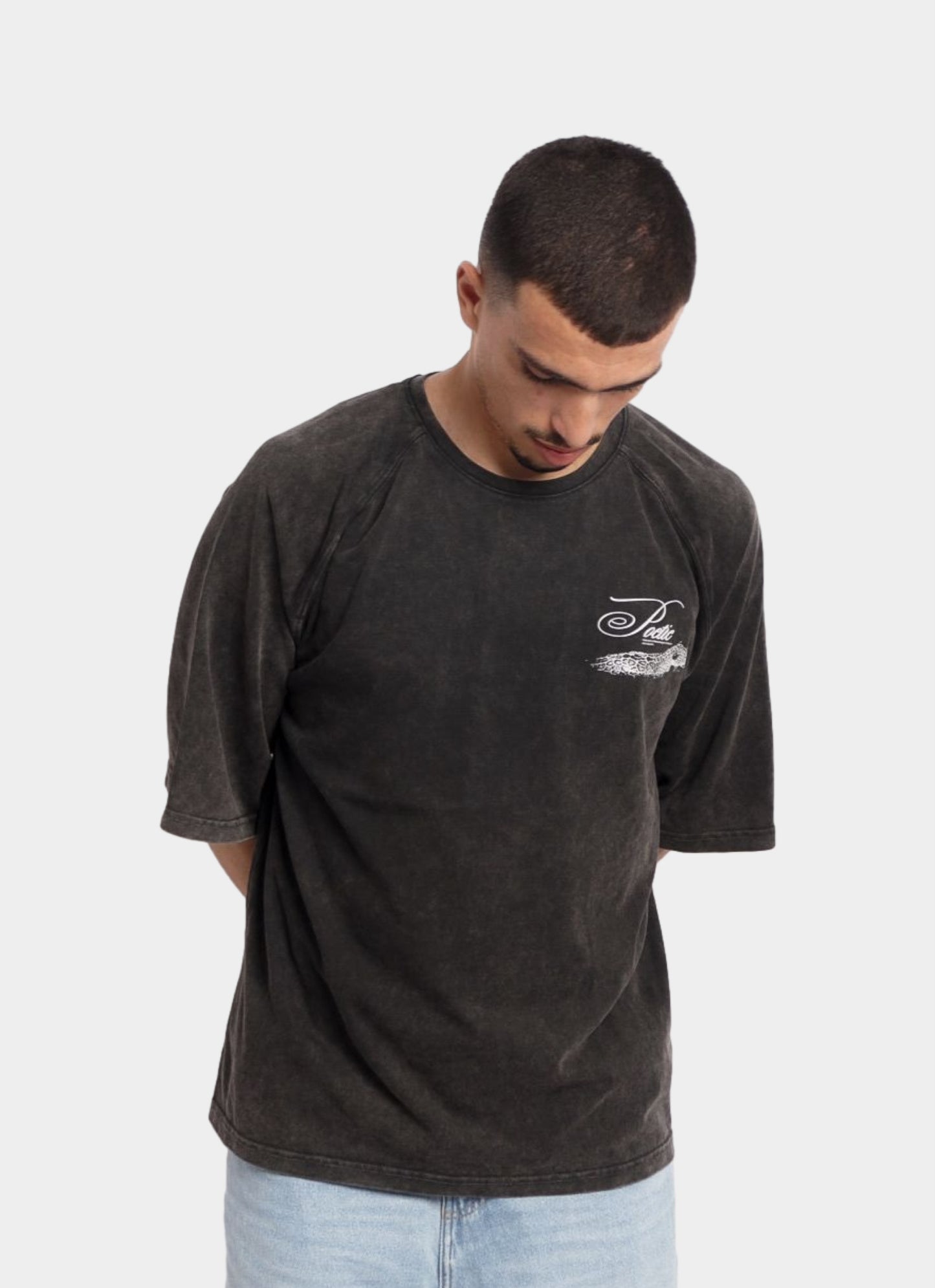 POETIC oversize t-shirt - WASHED BLACK