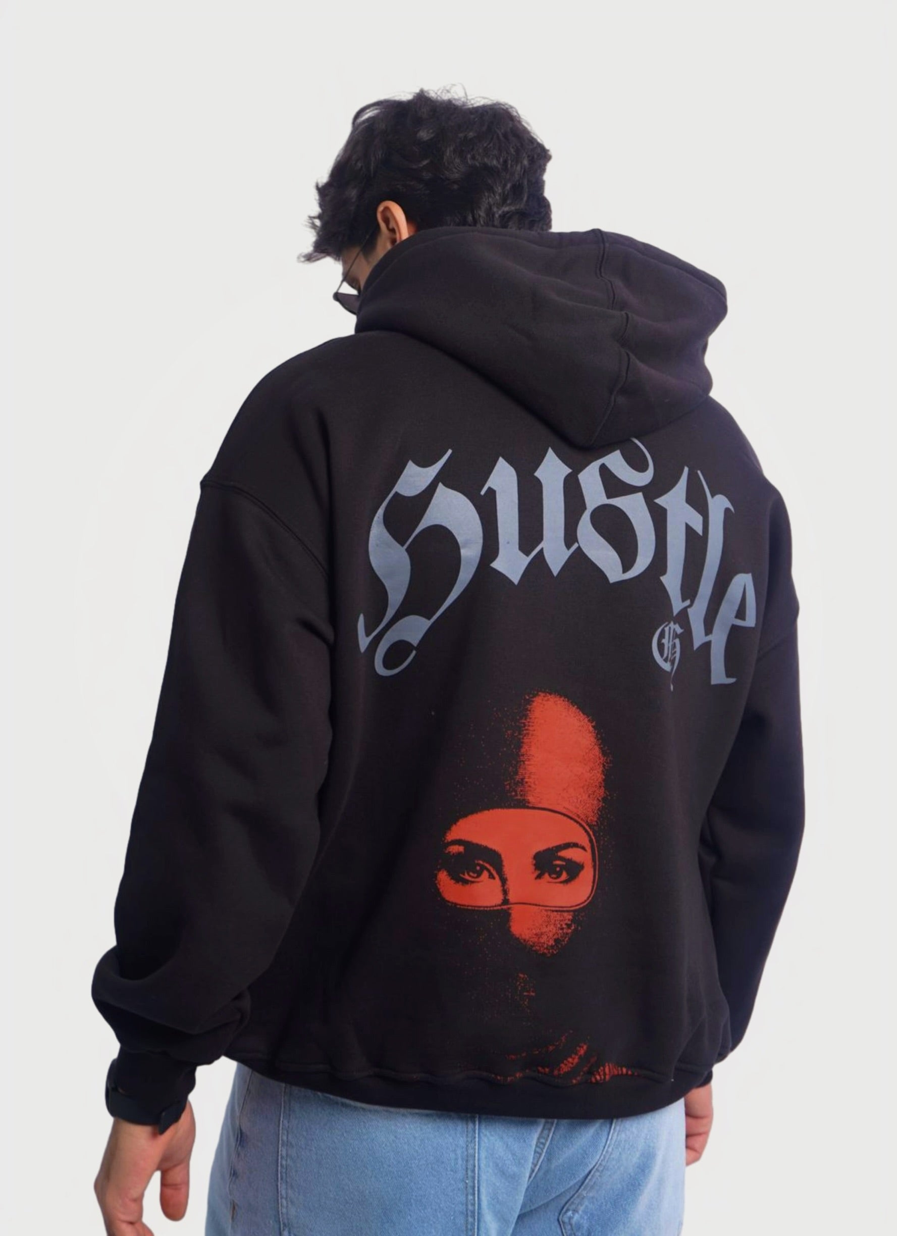 BLACK HOODIE ' HUSTLE '