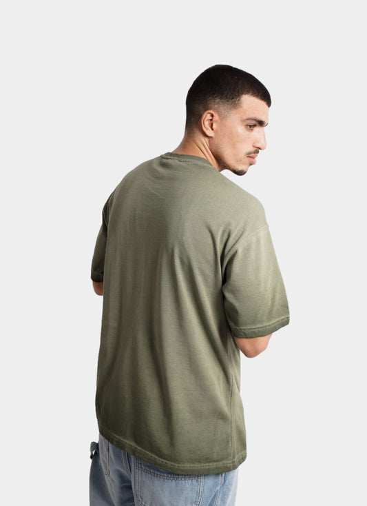 BLACK oversize t-shirt - GREEN