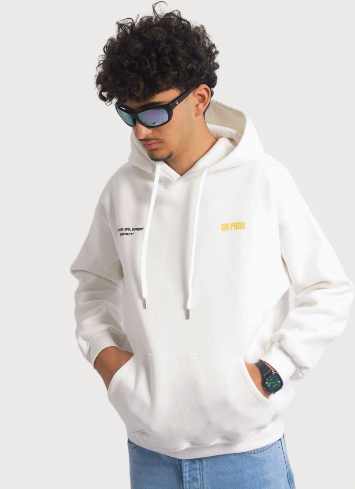 WHITE HOODIE ' MENTALITY '