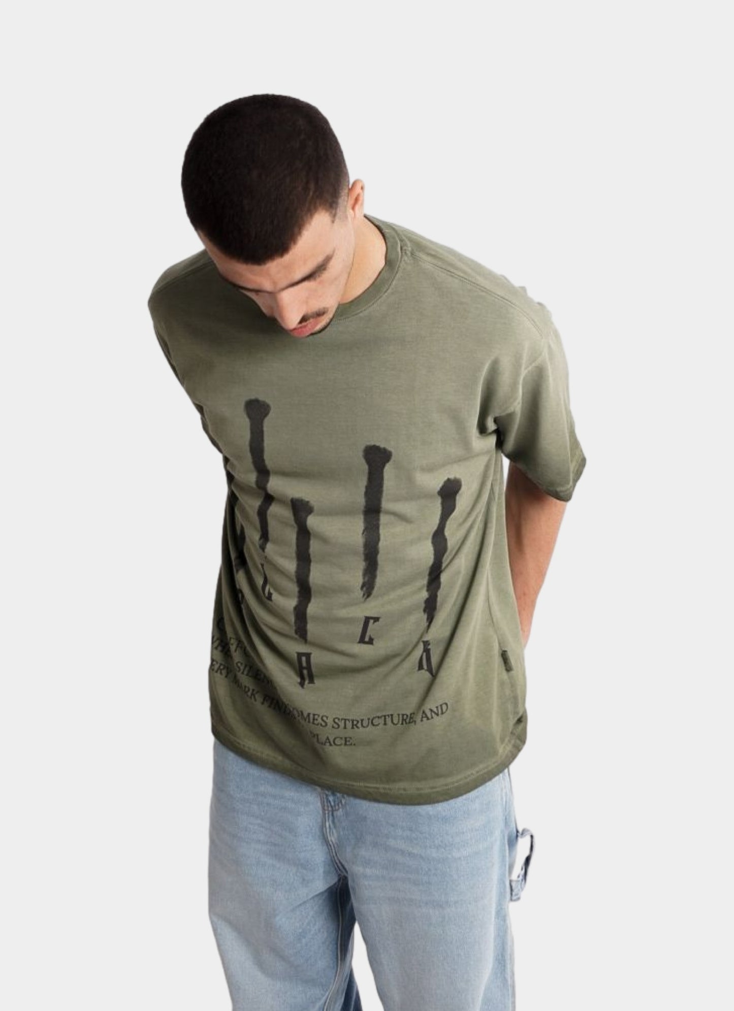 BLACK oversize t-shirt - GREEN