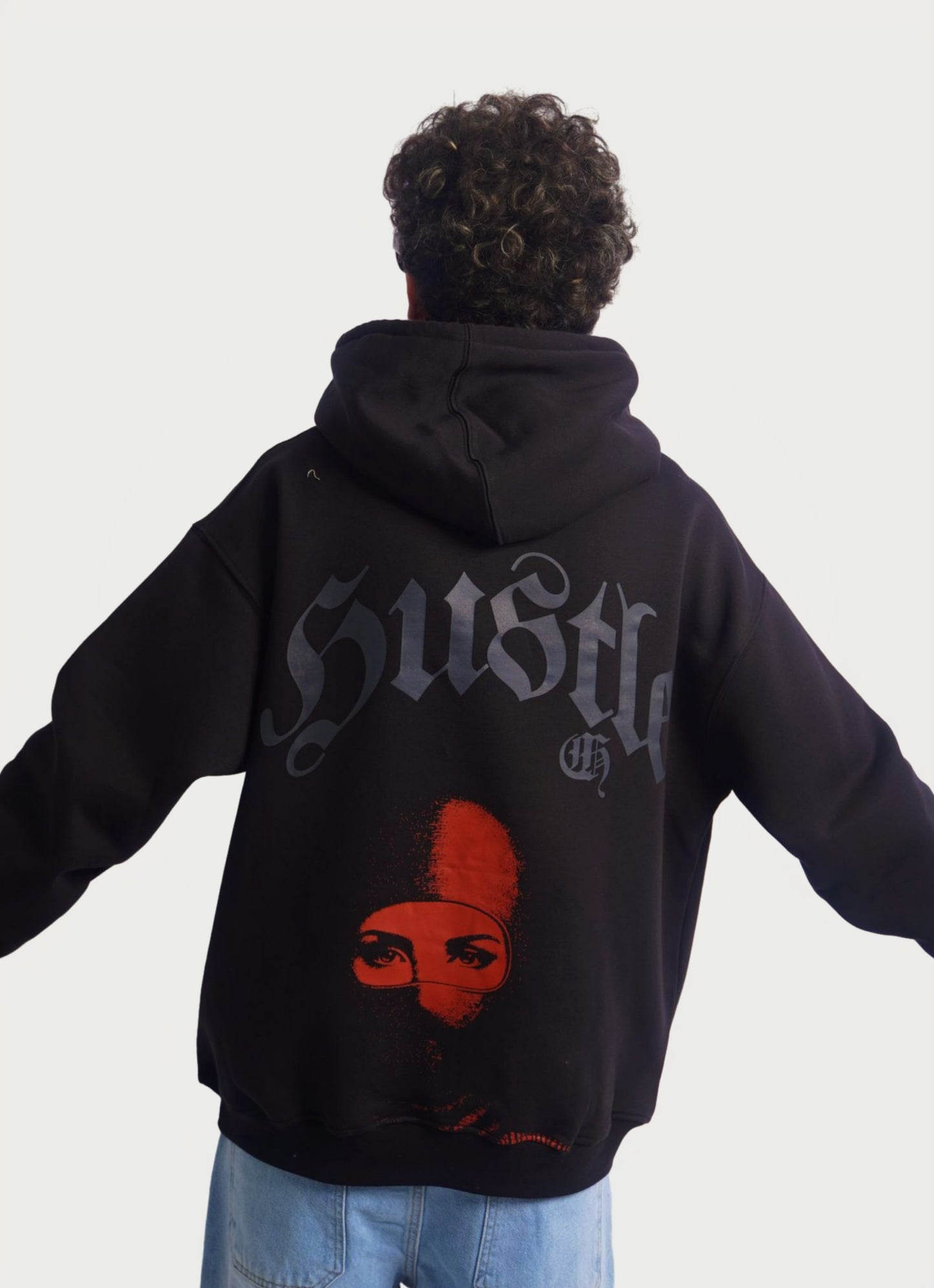 BLACK HOODIE ' HUSTLE '