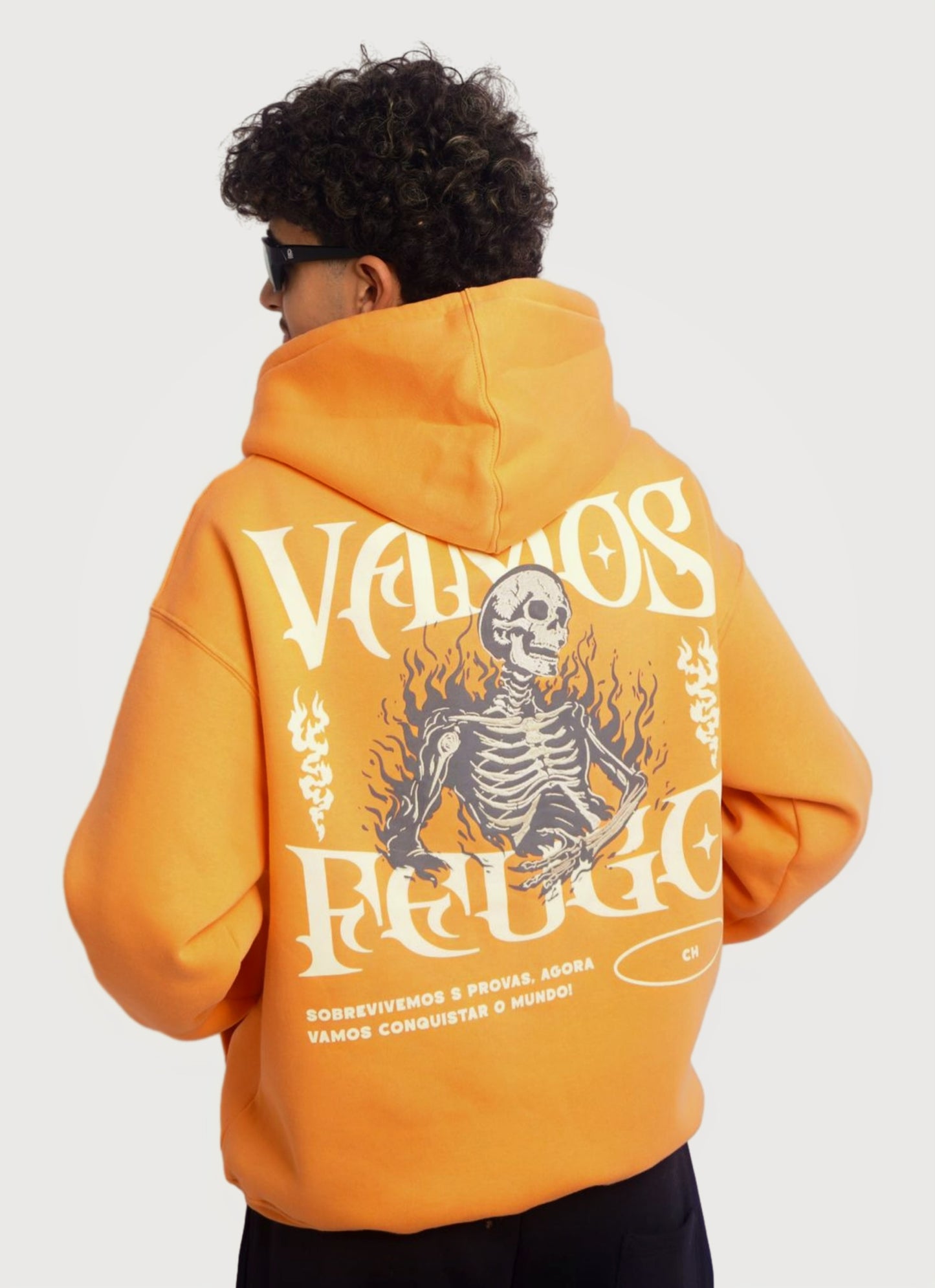 SOFT ORANGE HOODIE ' VAMOS FEUGO '