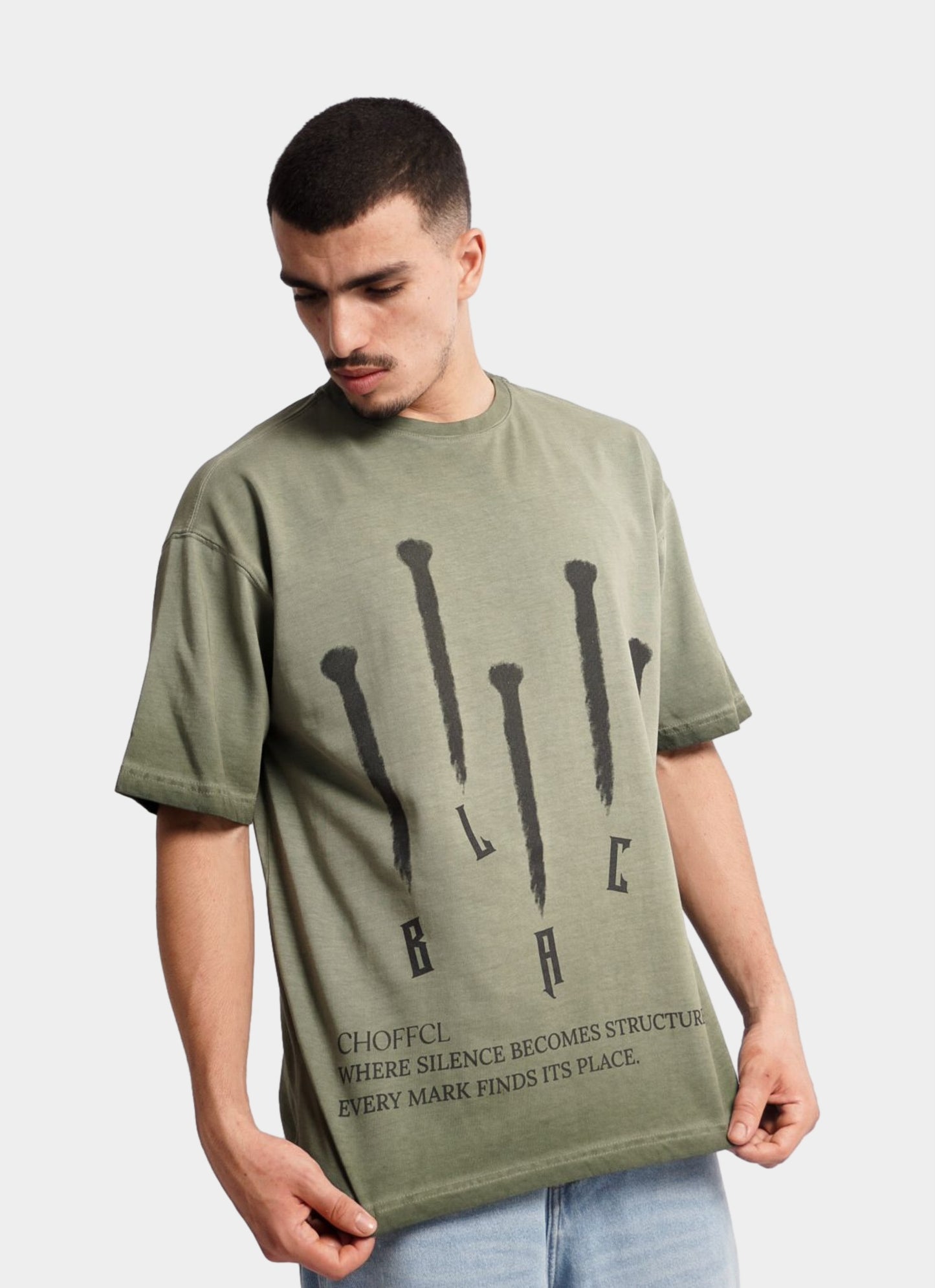 BLACK oversize t-shirt - GREEN