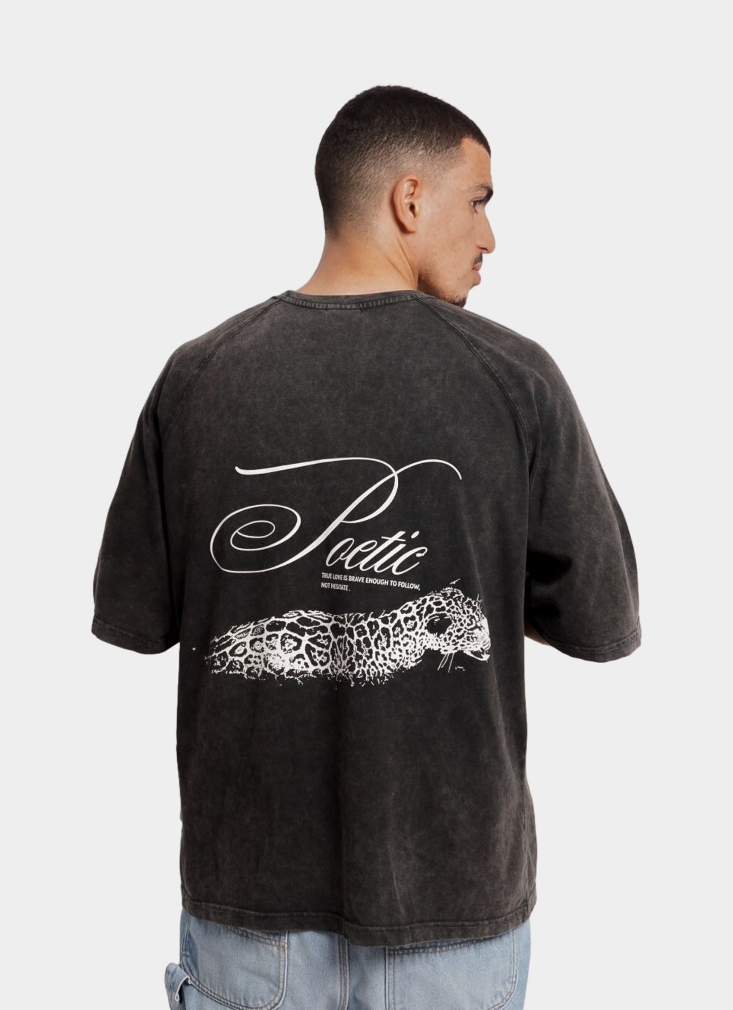 POETIC oversize t-shirt - WASHED BLACK