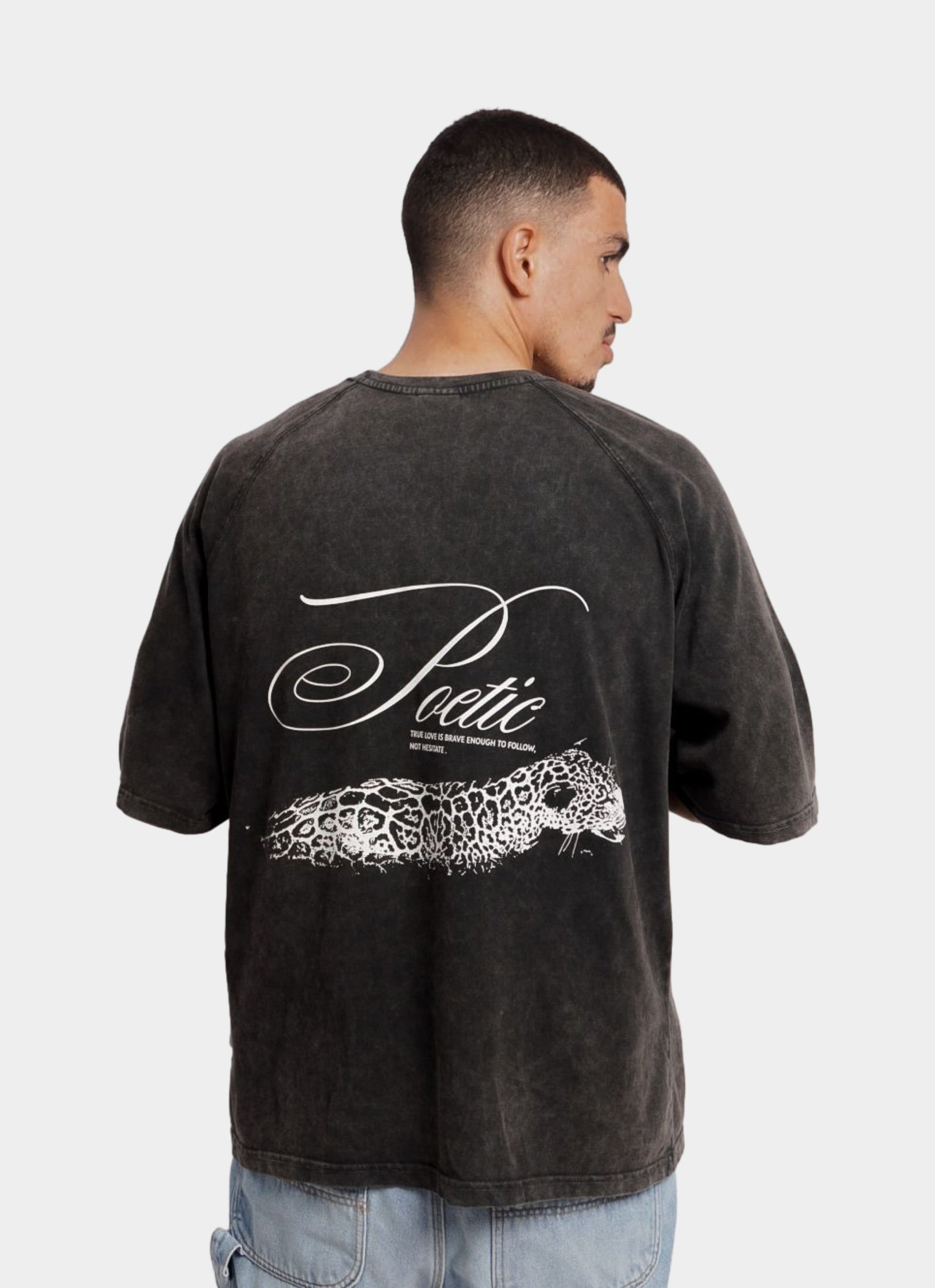 POETIC oversize t-shirt - WASHED BLACK
